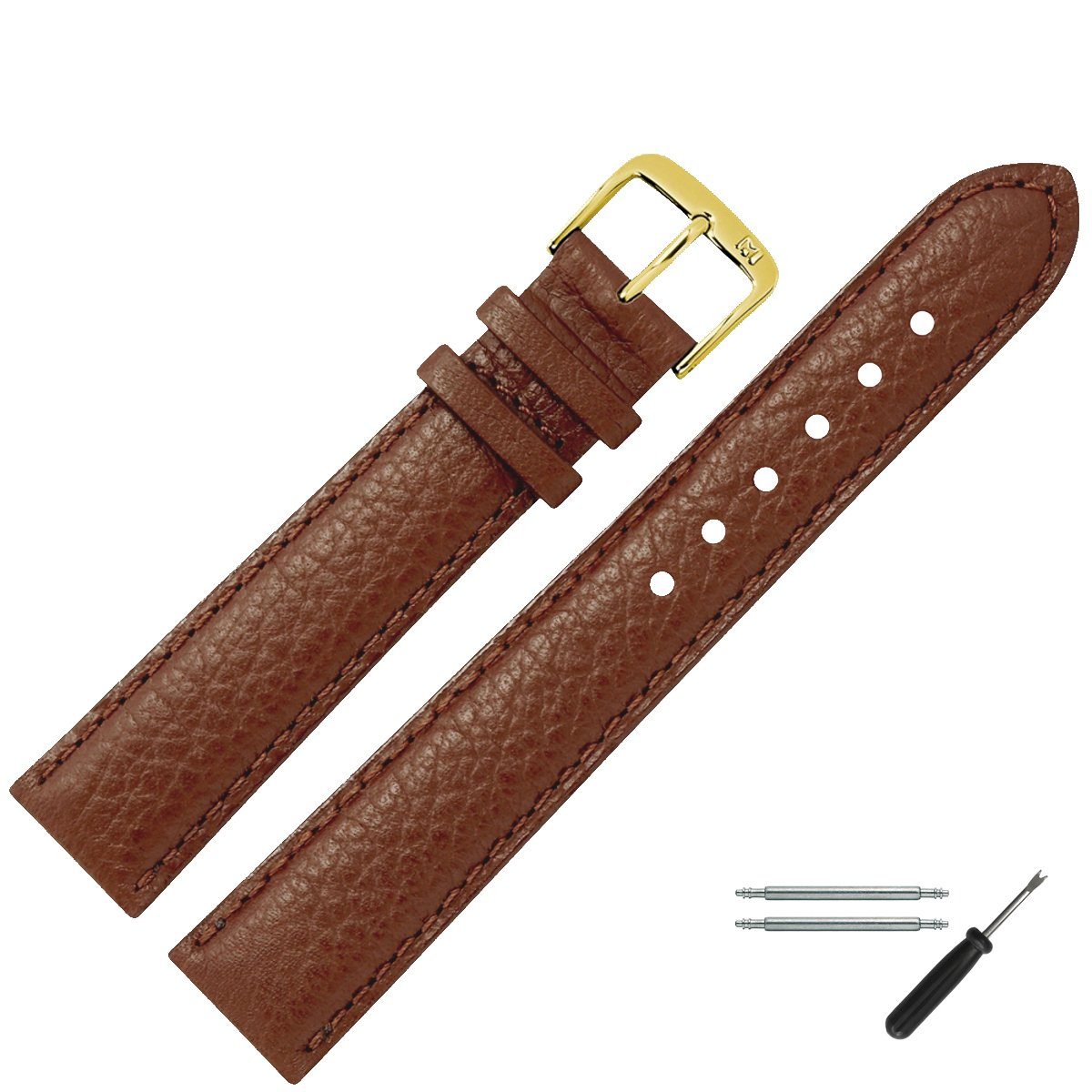 MARBURGER Uhrenarmband 16mm Leder Buffalo Prägung günstig online kaufen