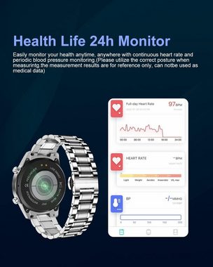 Lige Smartwatch (1,32 Zoll, Android iOS), Herren mit Telefonfunktion Militär IP67 Wasserdicht Intelligente Uhr