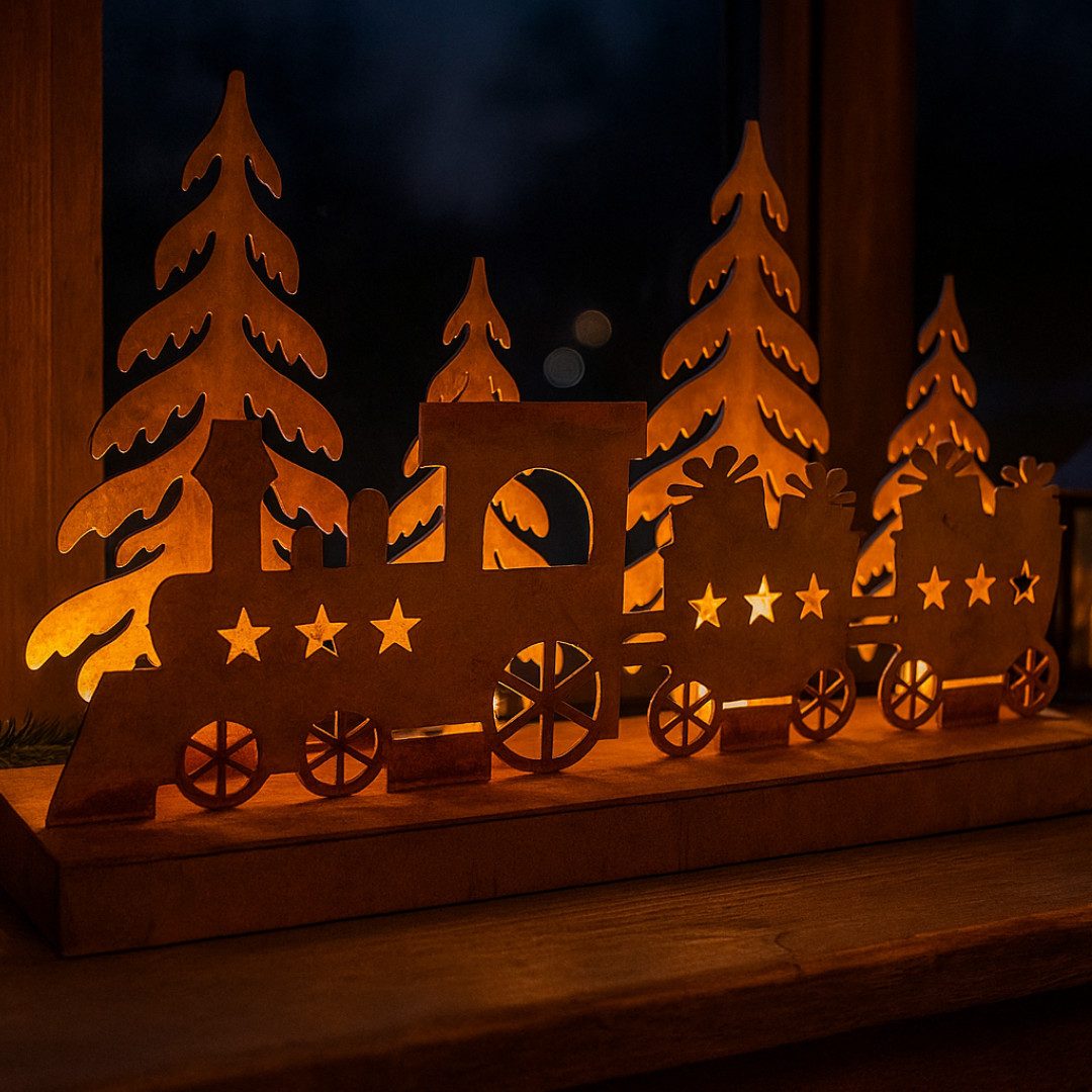 abc HOME LED-Dekofigur Dampflok, Weihnachten, LEDs, Edelrost günstig online kaufen