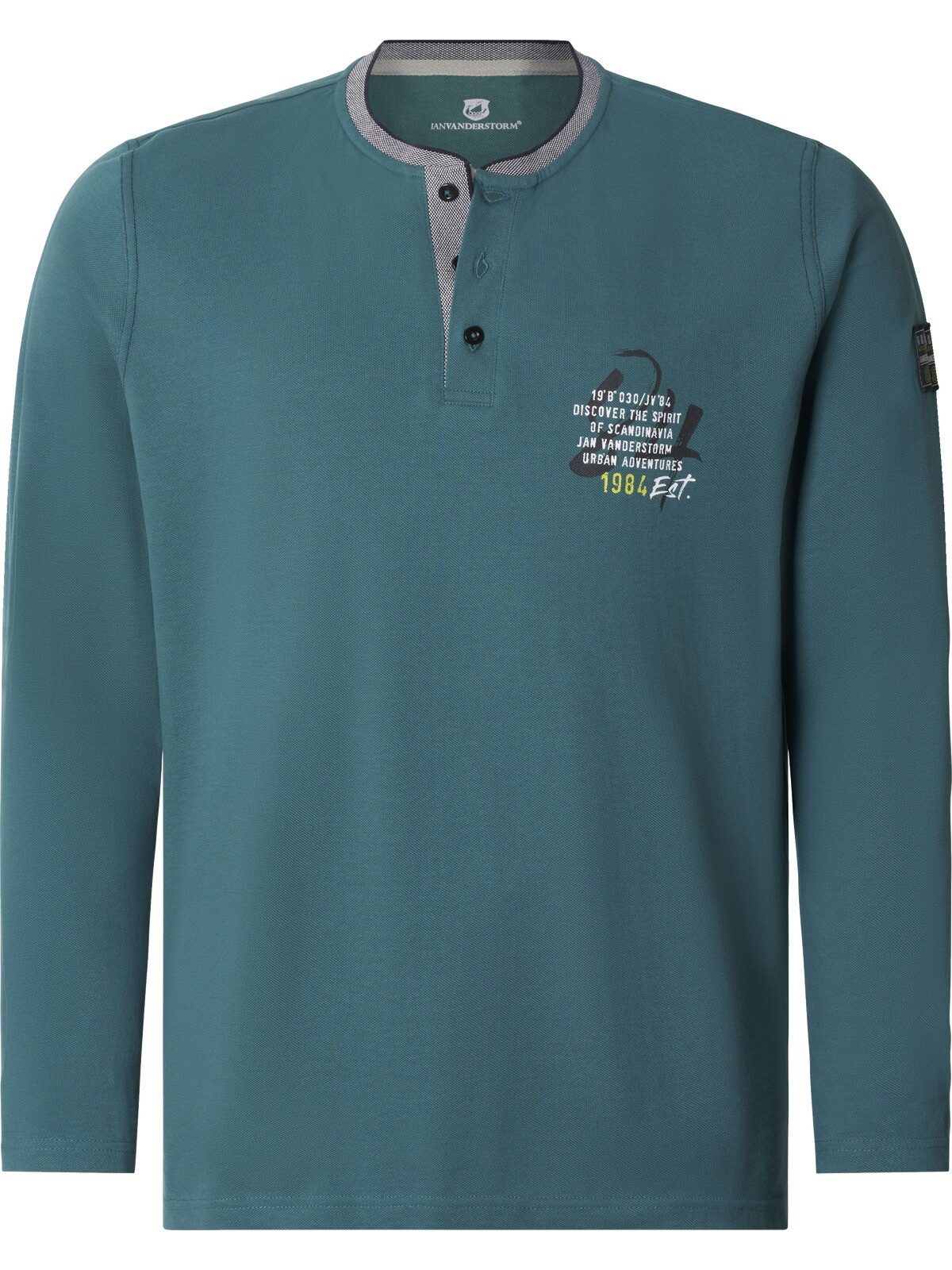 Jan Vanderstorm Langarmshirt KESTER mit Henley-Ausschnitt