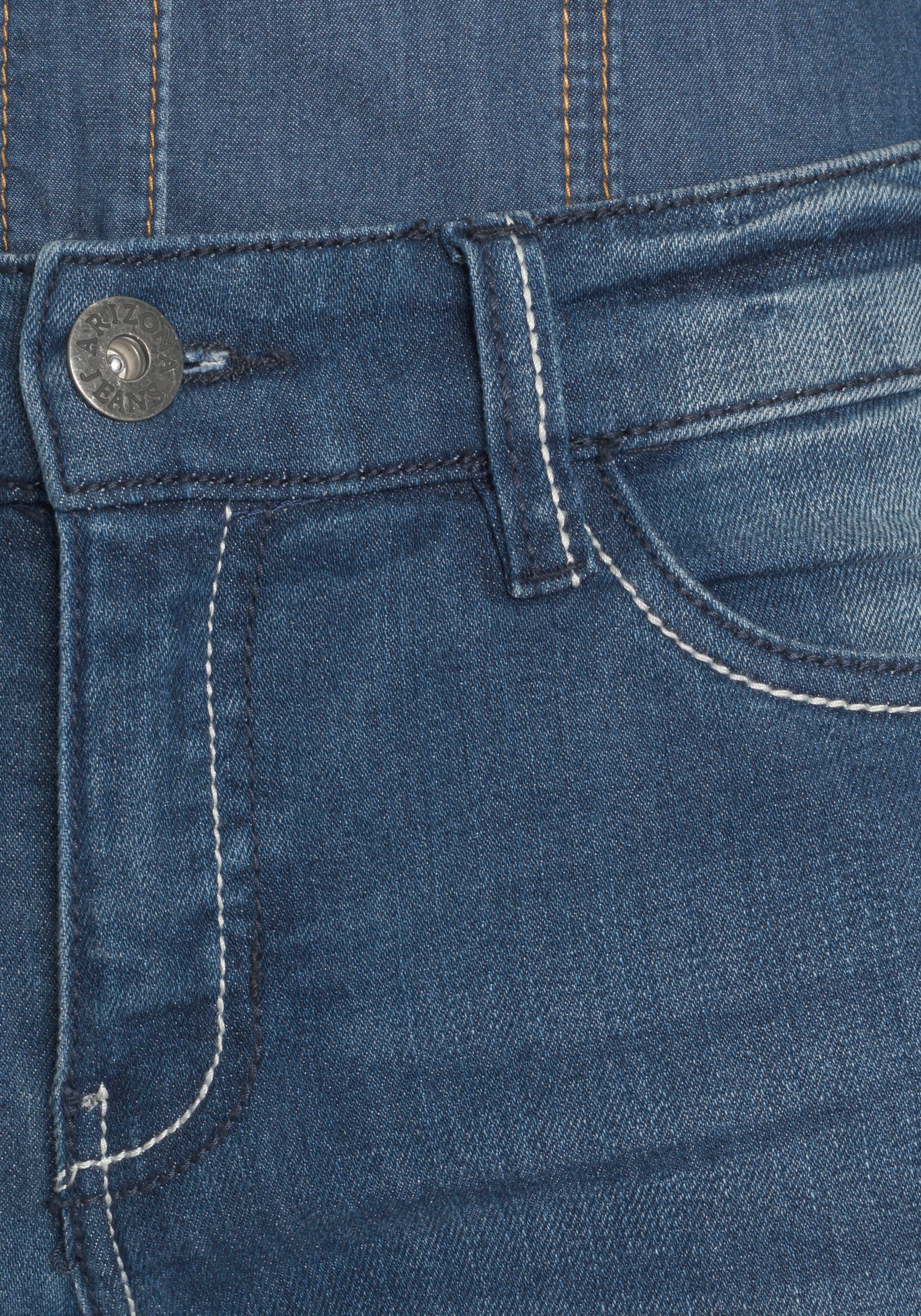 mit Kontrastnähten Arizona Waist blue-used Bootcut-Jeans Mid