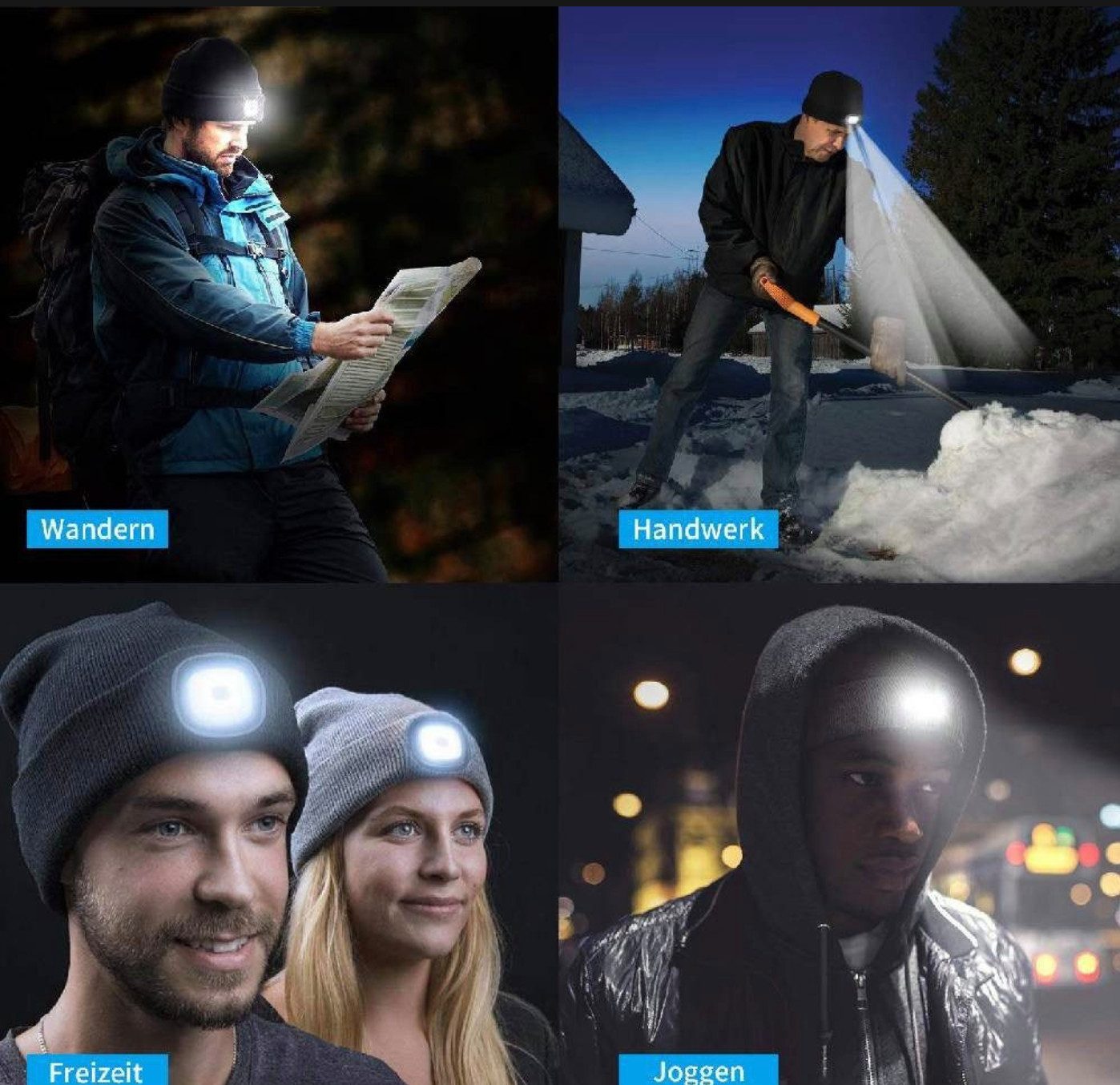 Solarandmore Strickmütze Mütze mit LED-Licht