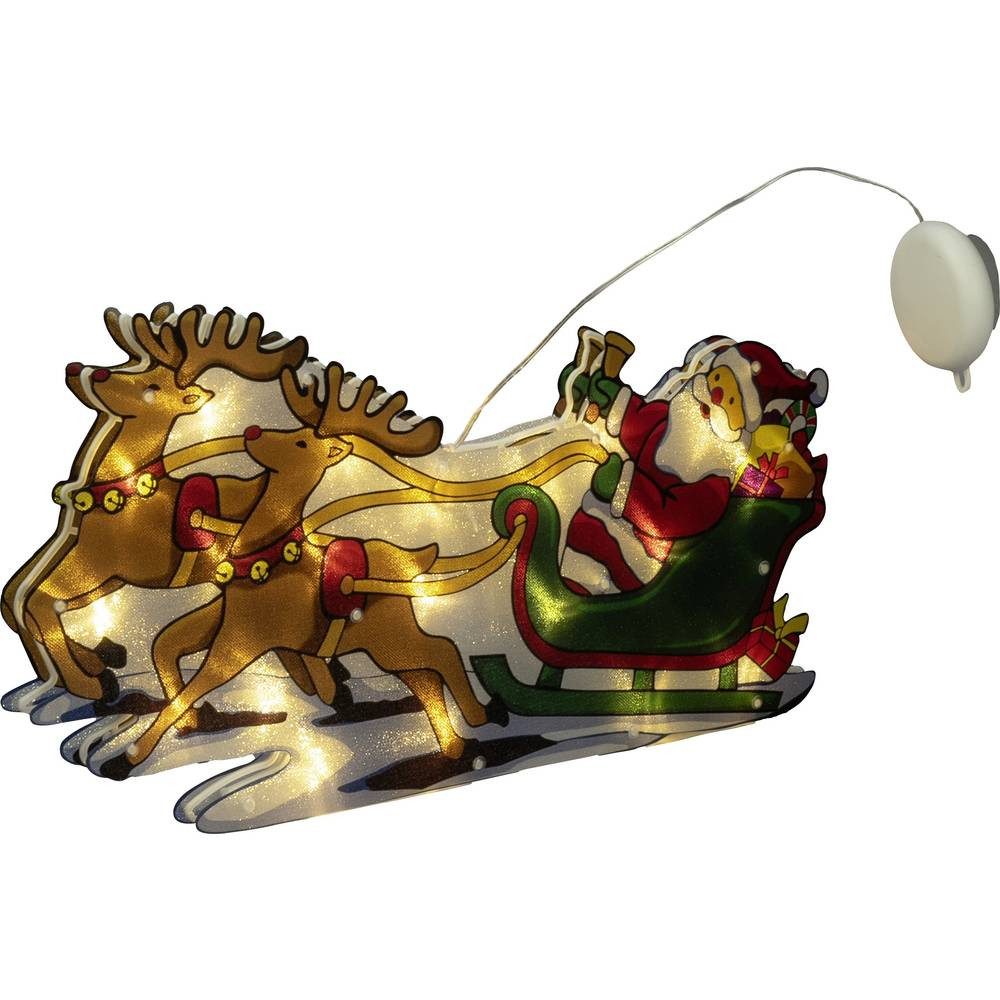 KONSTSMIDE LED Fensterbild LED-FenstersilhouetteWeihnachtsmann mit Schlitten 5802-010