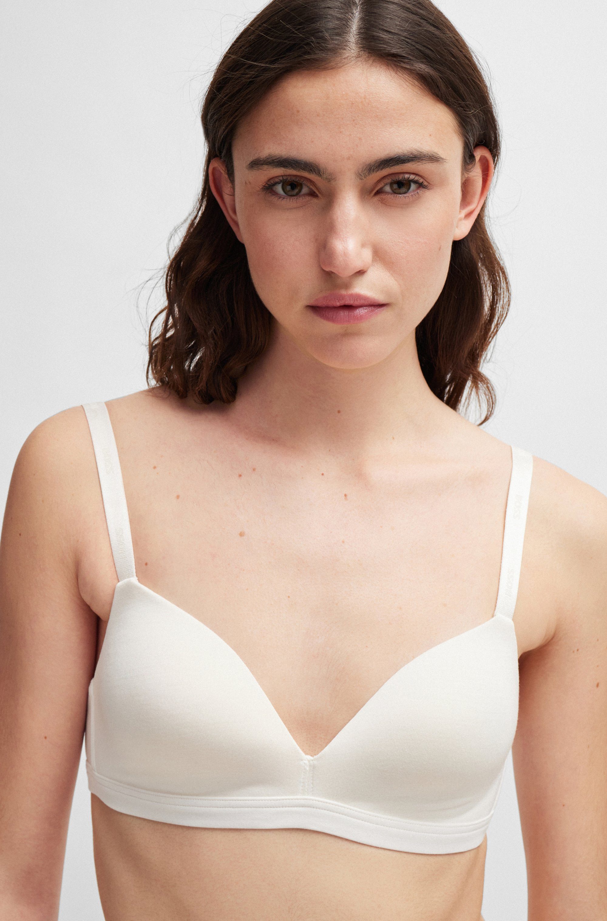 BOSS Triangel-BH TRIANGLE PADDED CI mit BOSS Schriftzug auf den Trägern