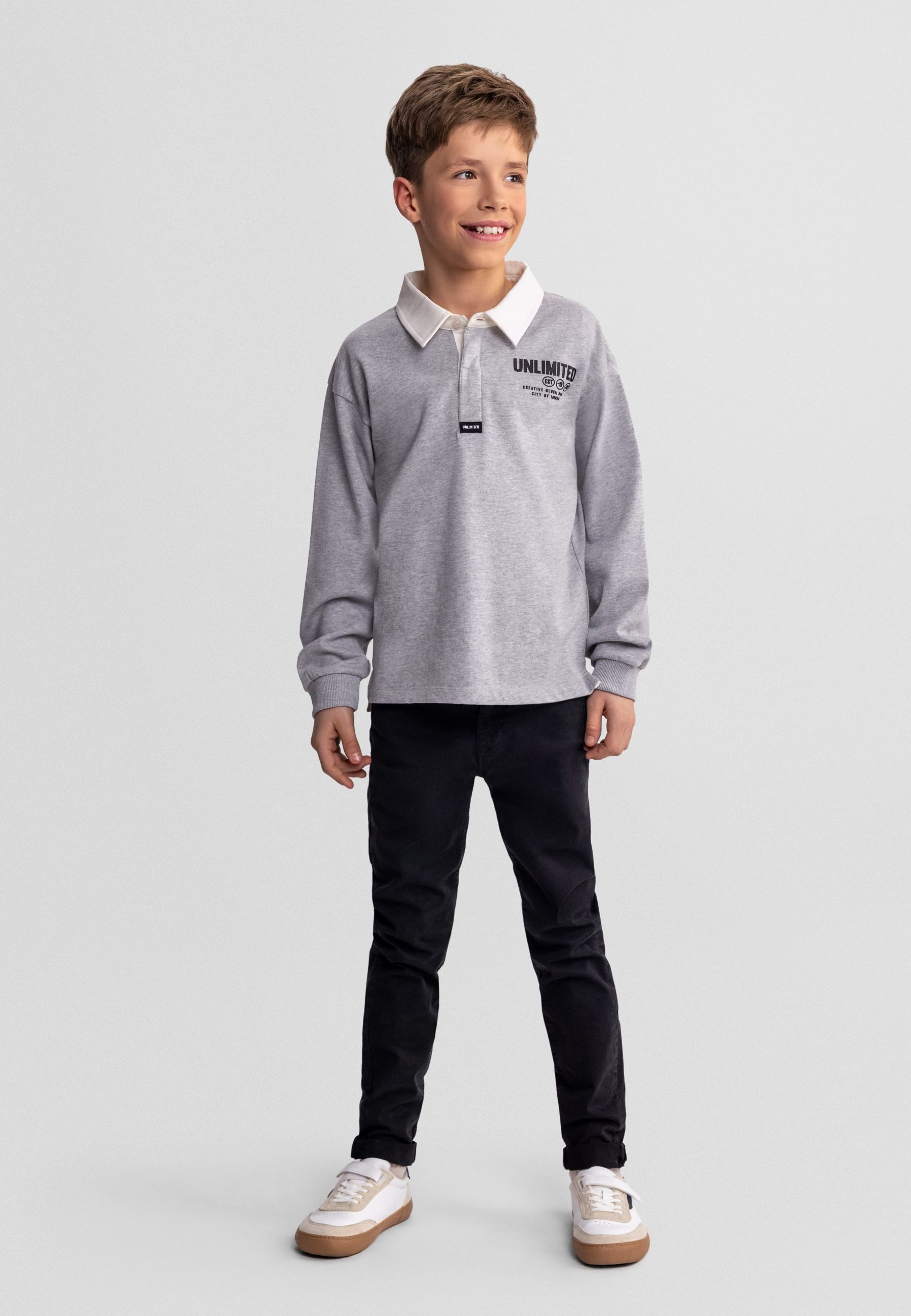 MINOTI Poloshirt Poloshirt mit Print und Kragen in Kontrastfarbe (2y-14y) weißer Kragen