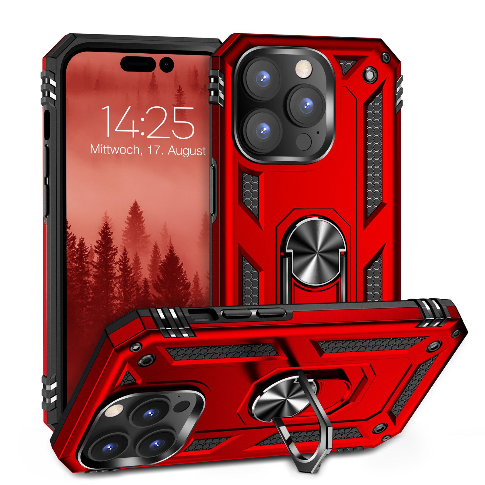 Tec-Expert Handyhülle Outdoor Cover Hülle für Apple iPhone 14 Pro 6.1 Zoll, 6.1, Premium Hülle aus verstärktem Polycarbonat