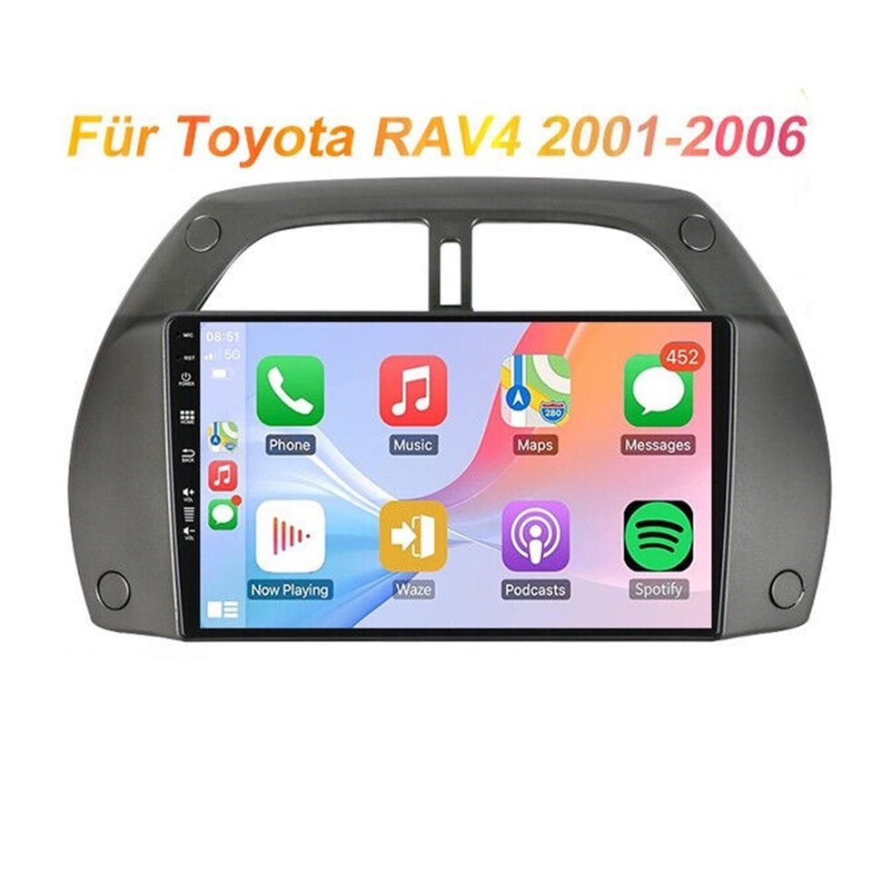 GABITECH 9 Zoll Android 13 Autoradio Navi für Toyota 2001-2006 RAV4 BT GPS FM Autoradio (Drahtloses Carplay & Android Auto,3D Navi,2GB RAM; 32GB ROM,WiFi,DAB)