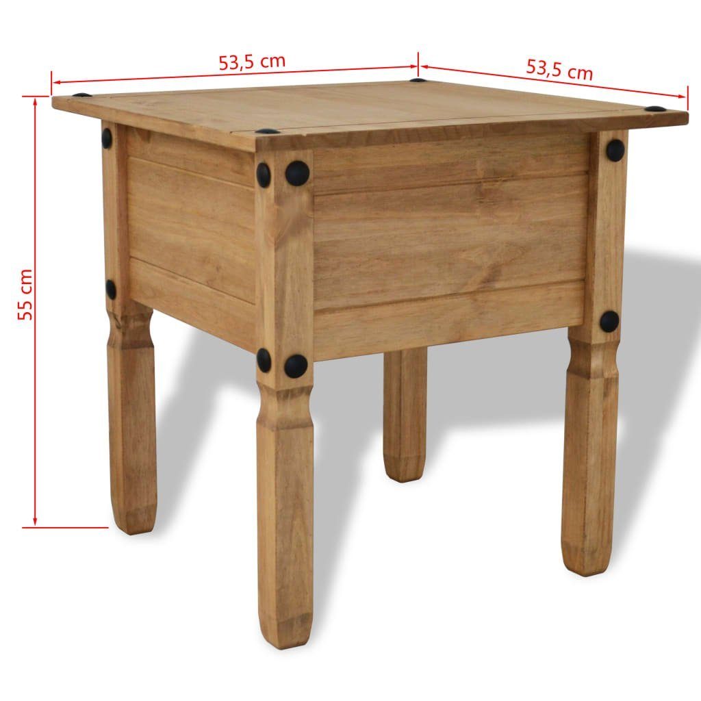 (1-St) cm Kiefernholz Beistelltisch Mexiko-Stil vidaXL Beistelltisch 53,5x53,5x55