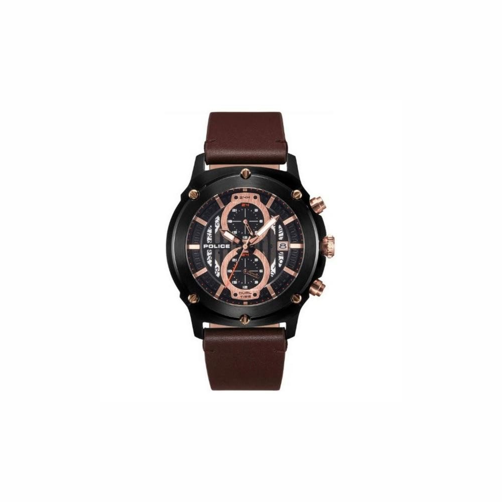 Quarzuhr Ice Police Herrenuhr R1451324001 Ø 46 mm Armbanduhr Uhr Leder