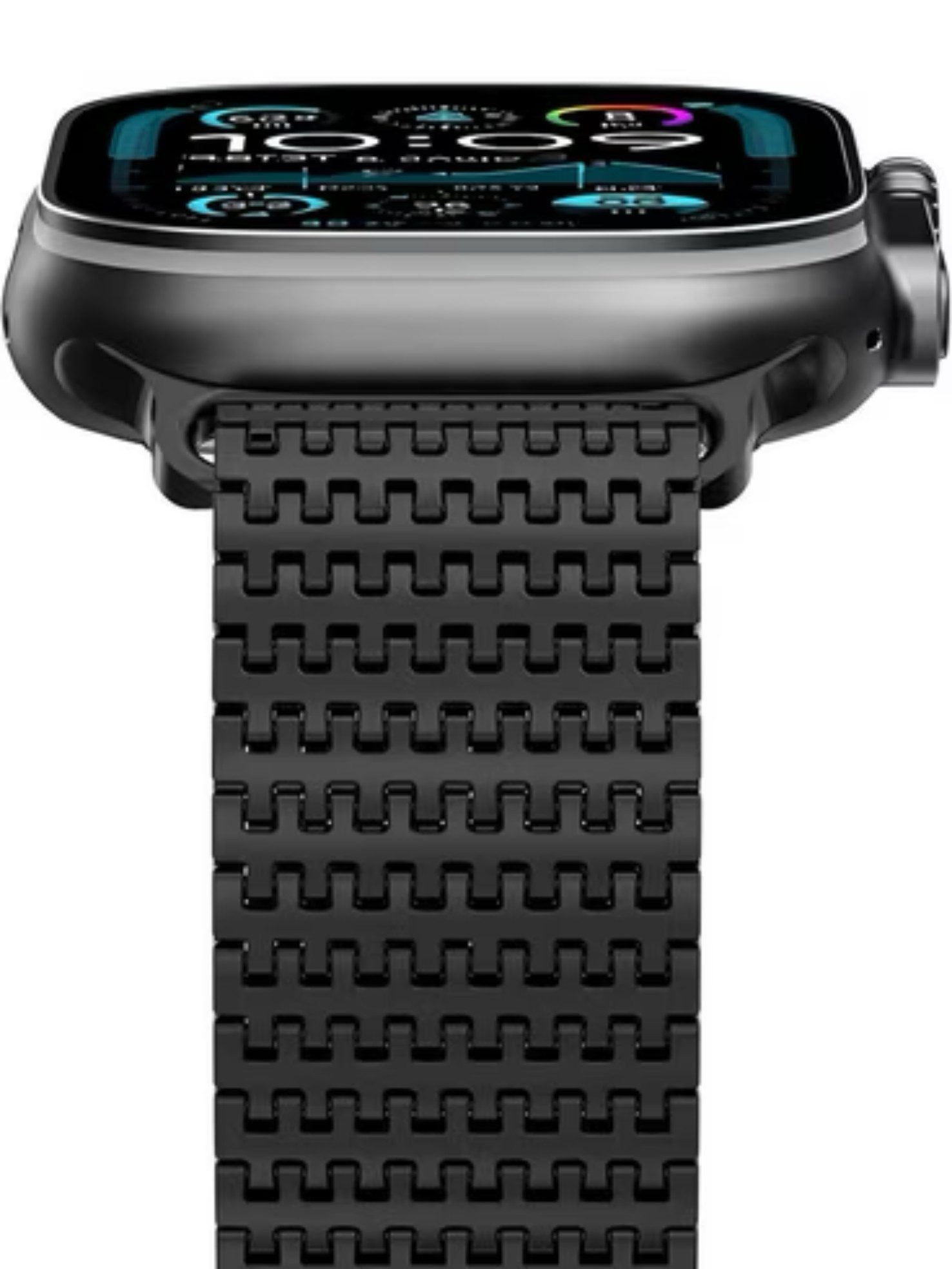 S&T Design Smartwatch-Armband Edelstahl Armband für Apple Watch Magnetisch Metall Ersatzarmband, Milanaise Kompatibel mit Apple Watch 38/40/41/42/44/45/46/49 Titan