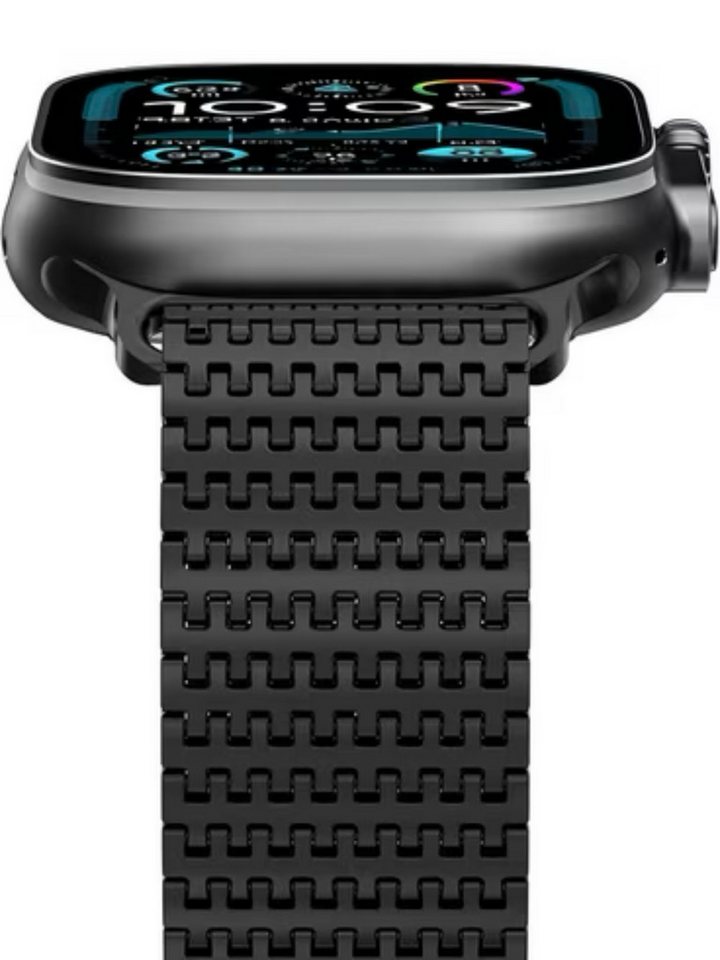 S&T Design Smartwatch-Armband Edelstahl Armband für Apple Watch Magnetisch Metall Ersatzarmband, Milanaise Kompatibel mit Apple Watch 38/40/41/42/44/45/46/49 Titan