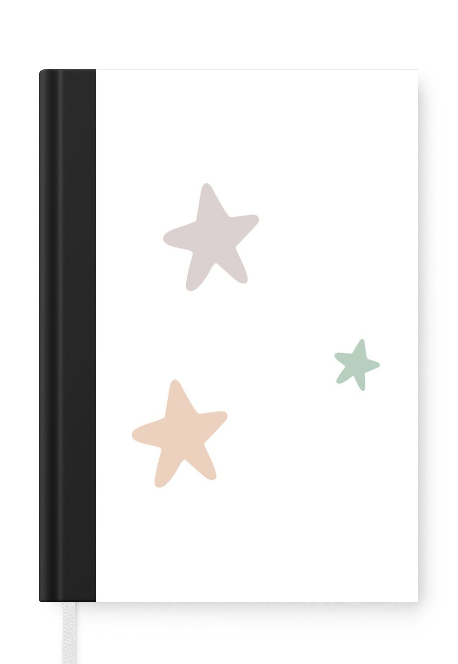 MuchoWow Notizbuch Sterne - Pastell - Mädchen - Jungen - Kinder, Journal, Merkzettel, Tagebuch, Notizheft, A5, 98 Seiten, Haushaltsbuch