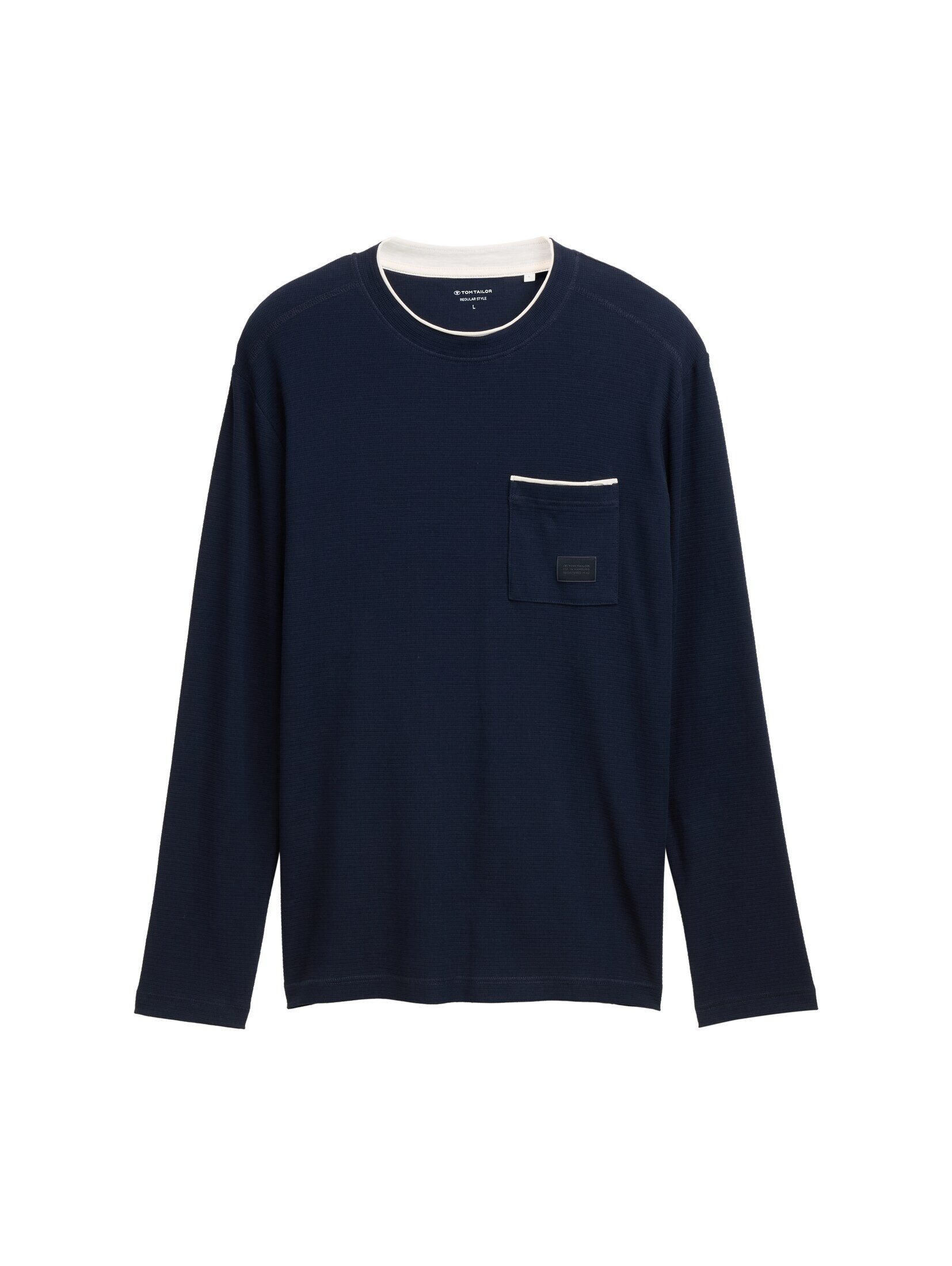 TOM TAILOR Langarmshirt T-Shirt 2-in-1 Langarmshirt aus Baumwolle günstig online kaufen