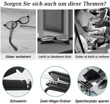 RefinedFlare Brillenetui 2 Stück Auto-Brillenhalter mit Clip, 360-Grad-Drehung