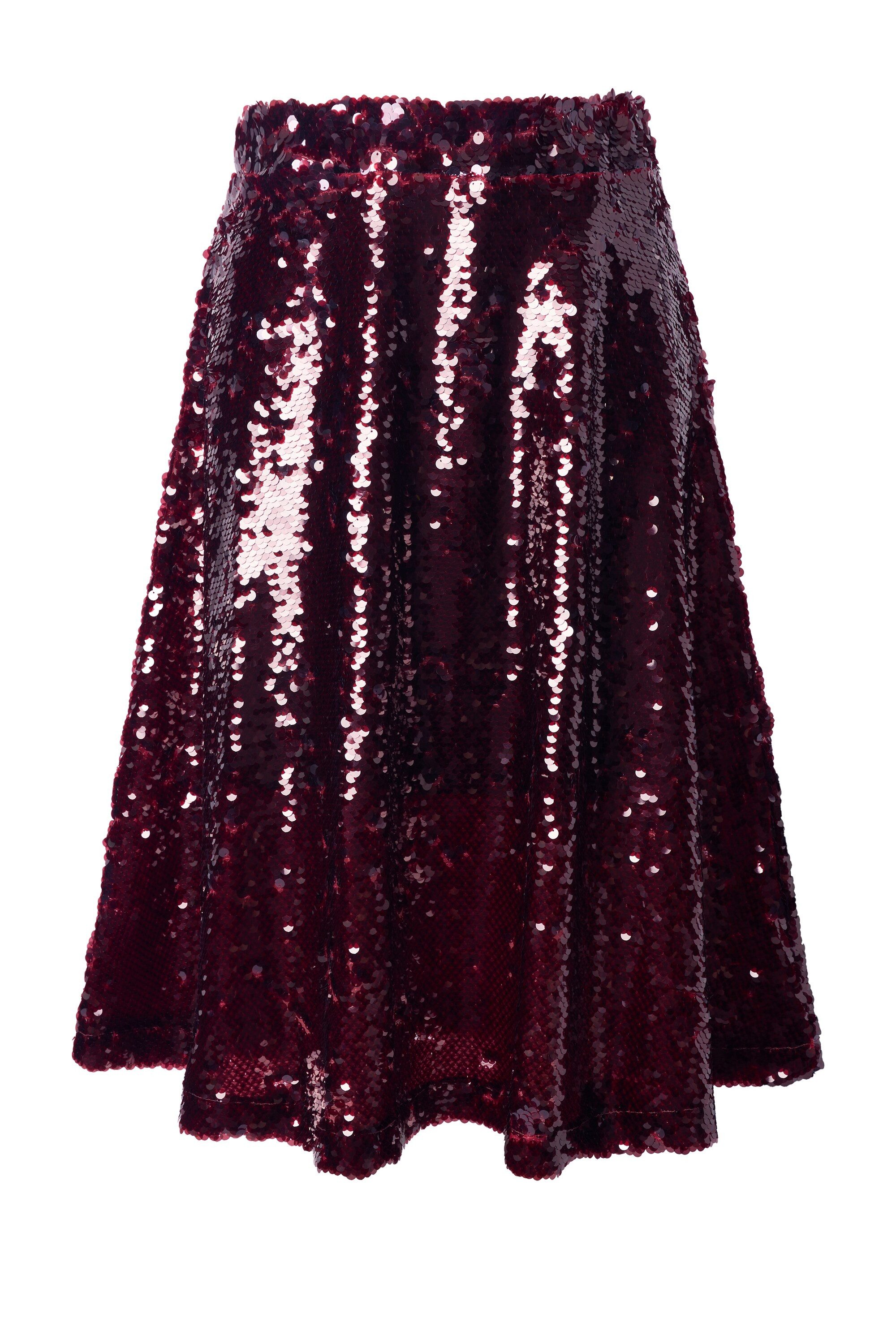 MIAMODA Jerseyrock Midirock A-Linie transparent mit Pailletten-Muster