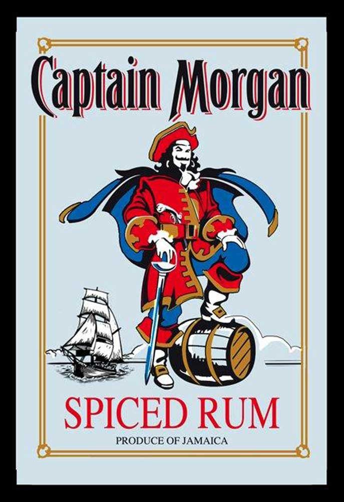 Dekospiegel KS280 Captain Morgan - Rum - Bedruckter Spiegel