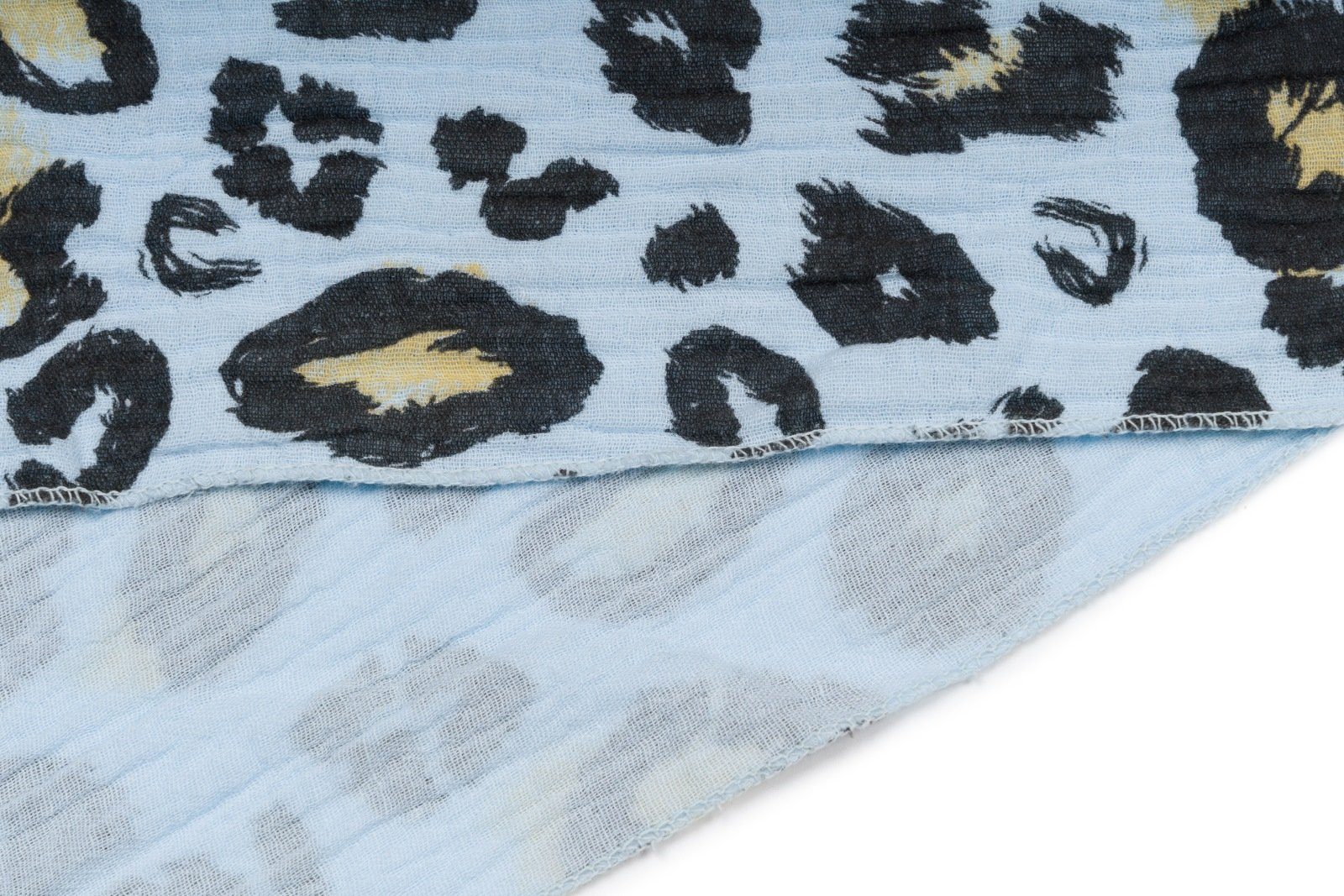styleBREAKER Leoparden Print Hellblau Musselin (1-St), Dreiecktuch Dreieckstuch,
