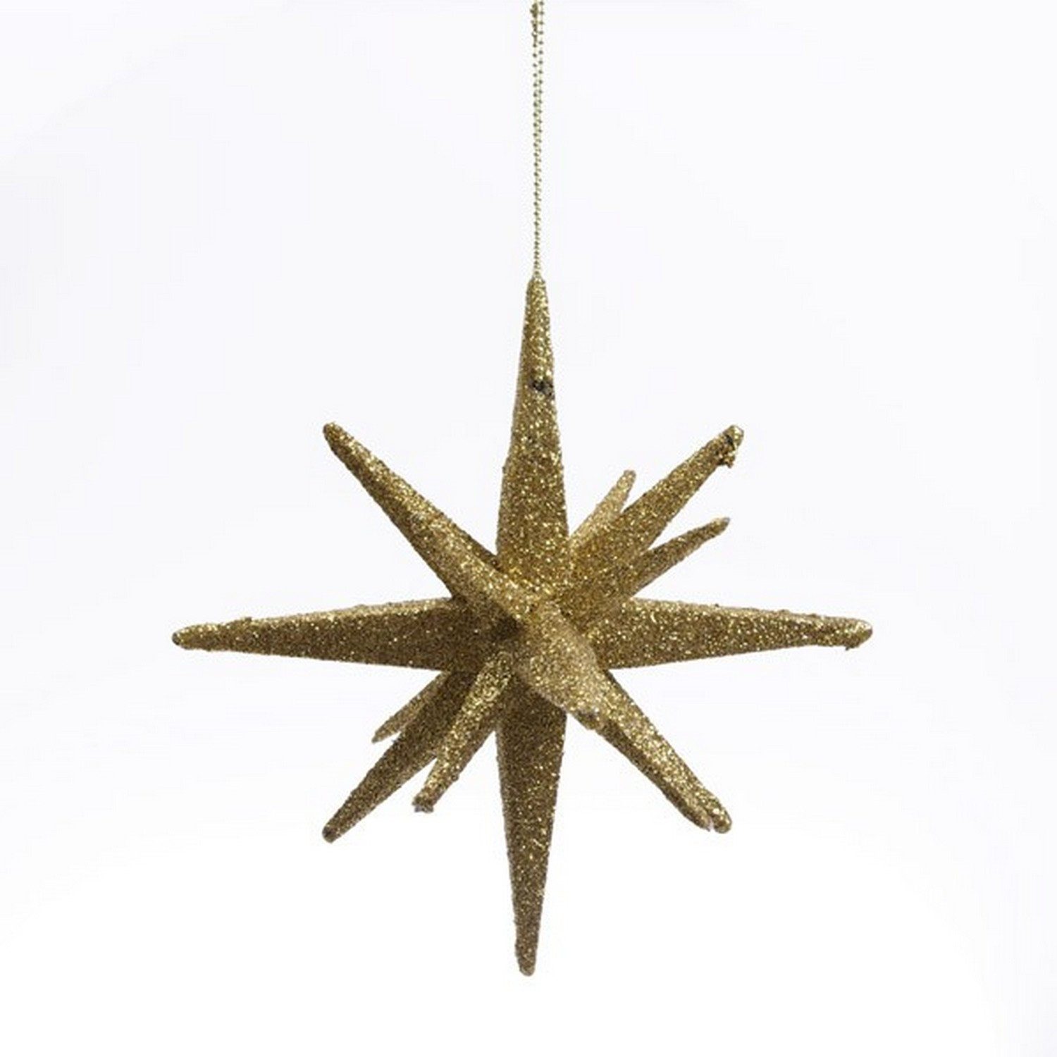 Deko AS Dekostern Weihnachtliche Strahlensterne mit Glitter - gold - 12 cm - 1 VE = 6 S, 6 St., mit Glimmereffekt