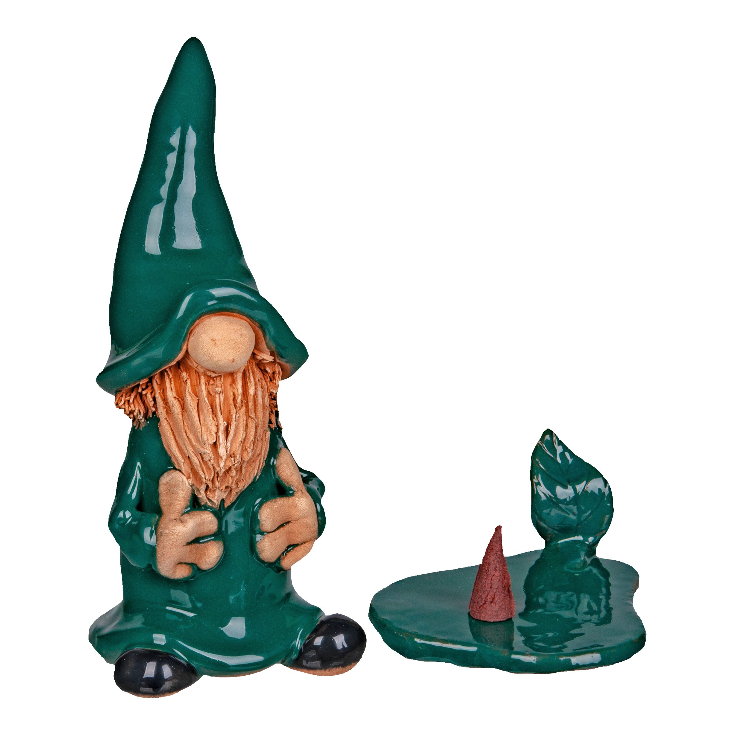 Crottendorfer Räuchermännchen Crottendorfer Räucherfiguren aus Keramik, Wichtel, inklusive 24 Stück Räucherkerzen Größe M