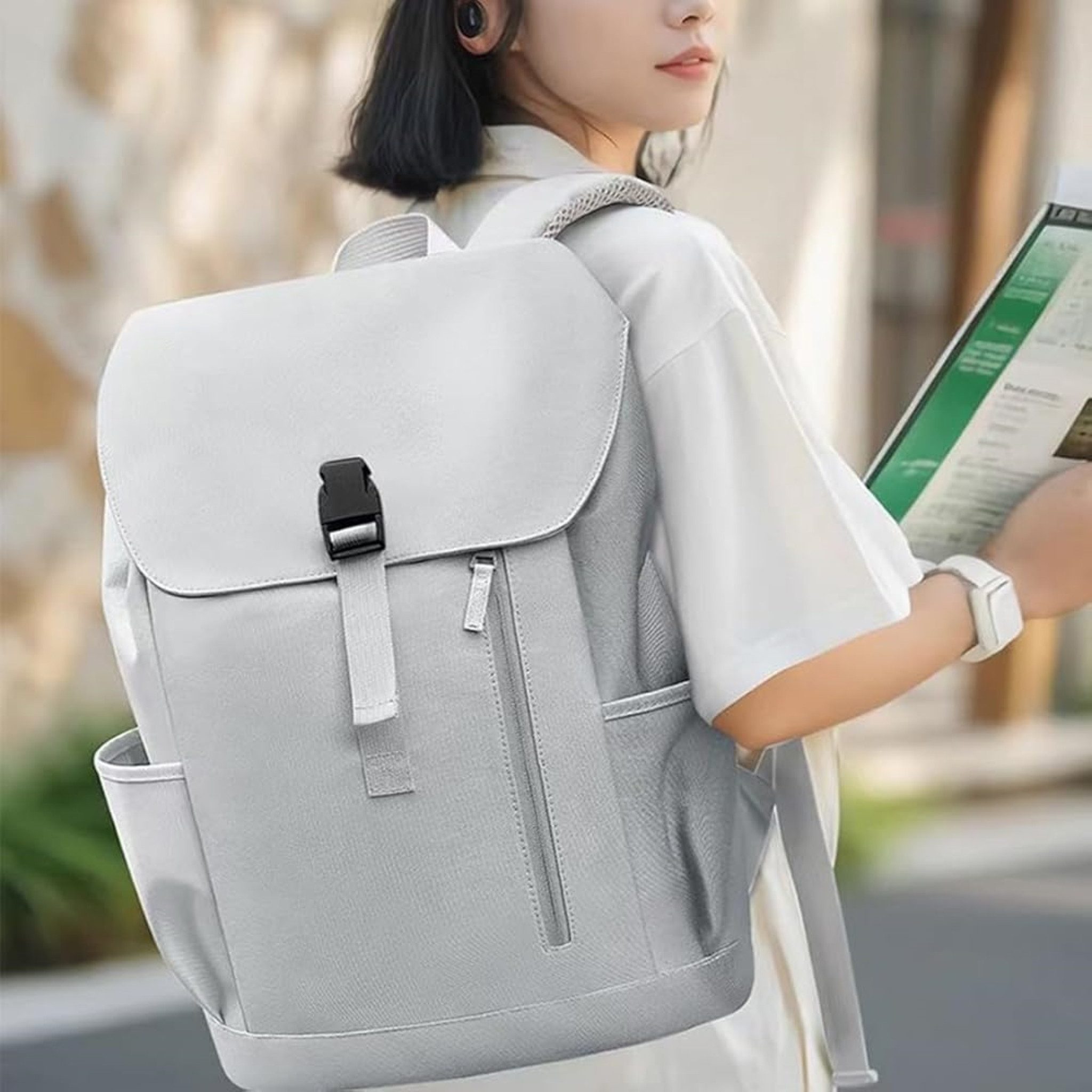 LA CUTE Rucksack Tasche Reise Business-Rucksack Wasserdicht mit großem Stauraum (Laptop-Rucksack-Set: Wasserdicht, mit Laptopfach, ideal für Reisen., Wasserdichter Laptop-Rucksack mit reflektirenden Streifen), Wasserdichter, geräumiger Rucksack große Öffnung einfachen Zugriff
