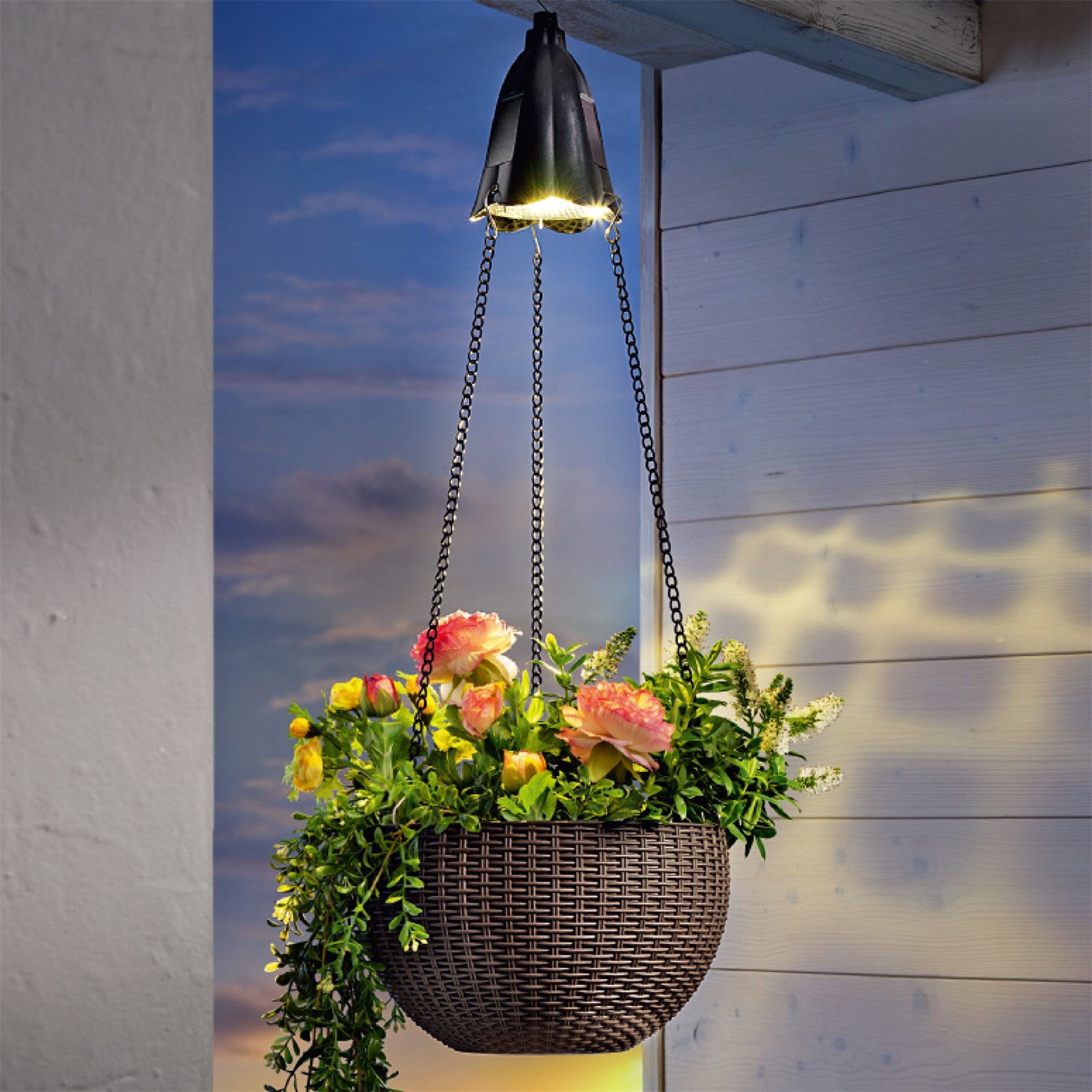 HTI-Living Blumenampel Blumenampel 2er Set Rattanoptik Braun (Set, 2 St., 2 Blumenampeln), Blumentopf hängend Kunststoff