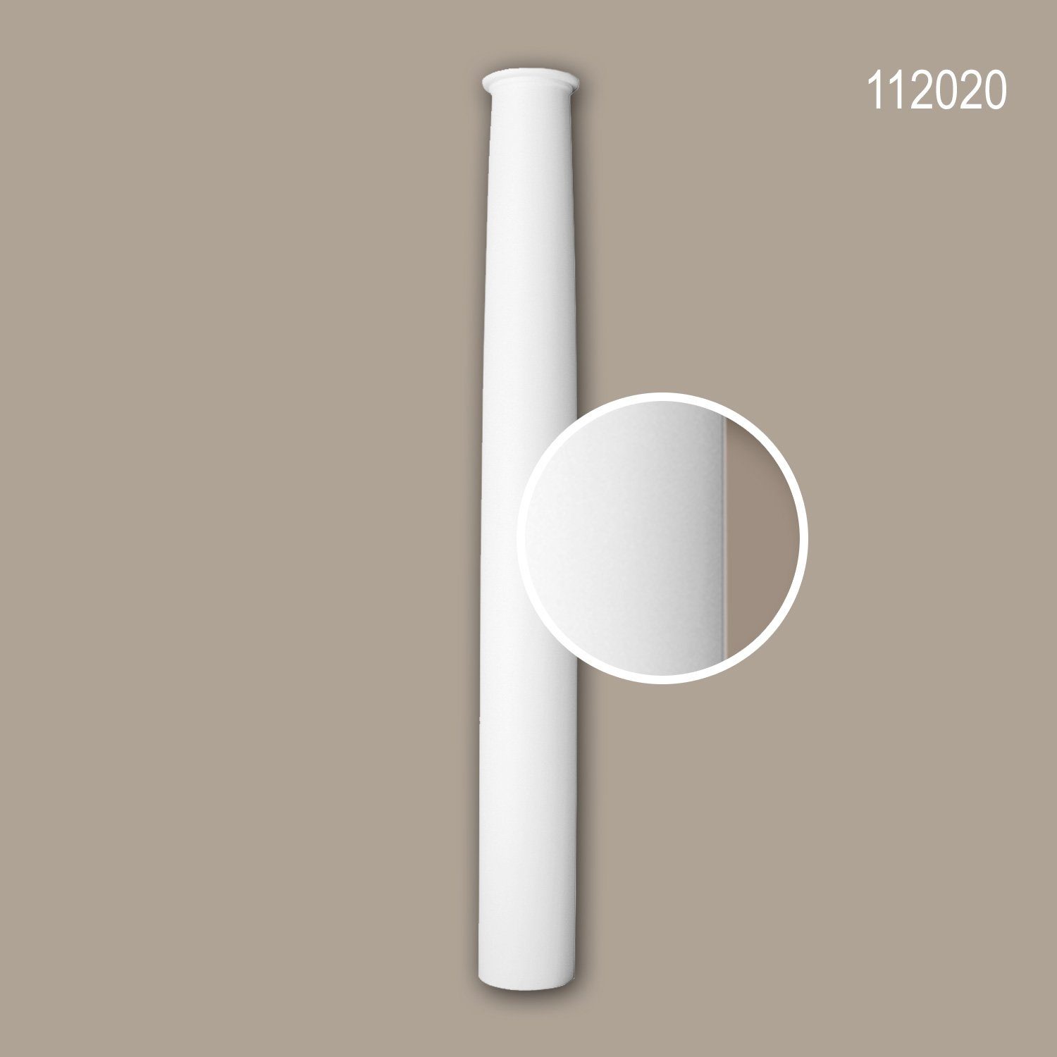 Profhome Wanddekoobjekt 112020 (Vollsäulen Schaft, 1 St., Säule, Zierelement, Stucksäule, Dekosäule, Durchmesser 25,3 cm), weiß, vorgrundiert, Stil: Neo-Klassizismus