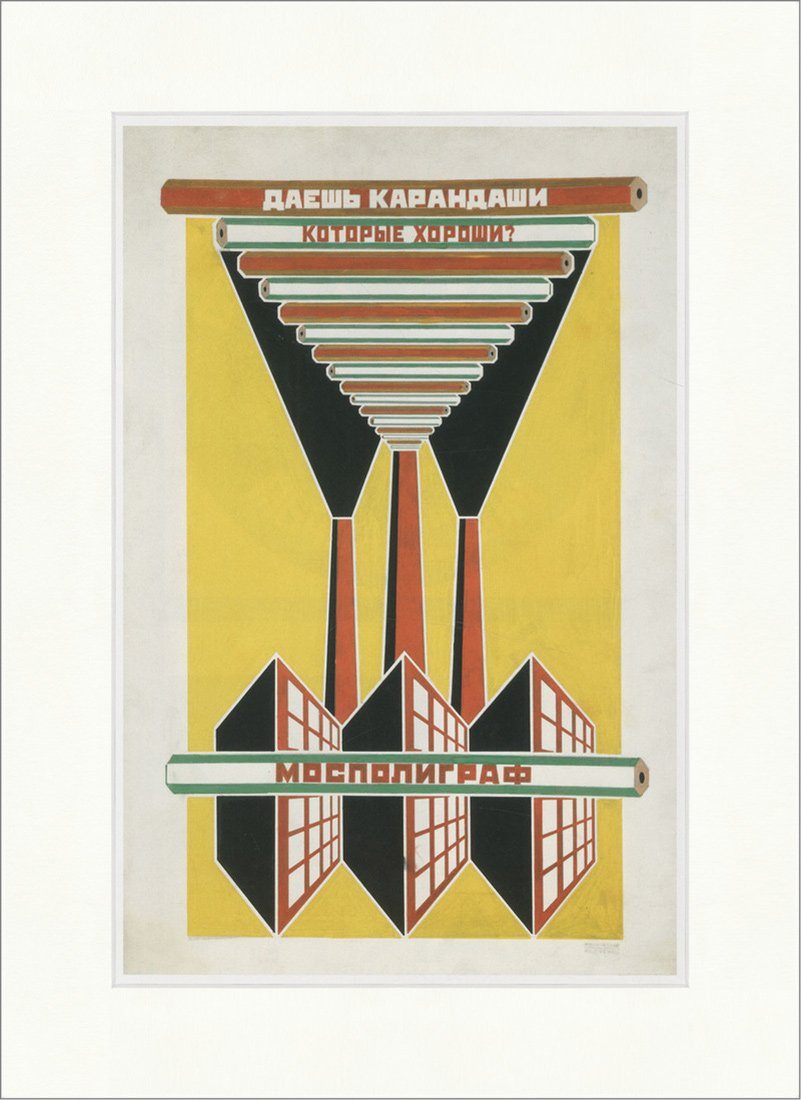 BillerAntik Kunstdruck Russisches Werbeplakat für Stifte Aleksandr Rodchenko Kunstdruck Plaka, (1 St)