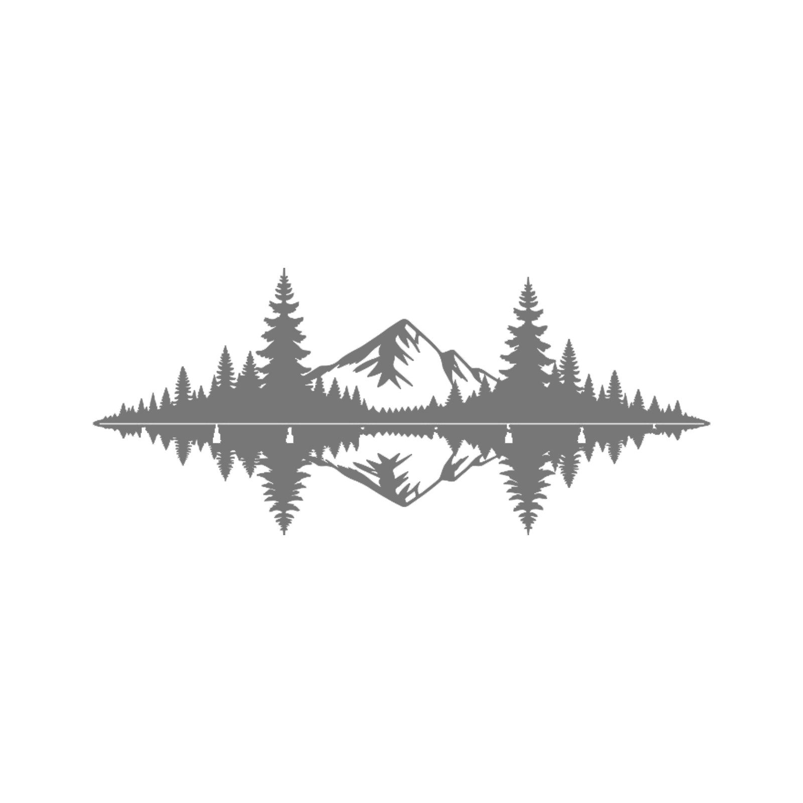 Jumpeak Wanddekoobjekt Wanddekoration mit Motiven von Bergen, Wäldern und Seen,Linienkunst, Metall, 4 Farben, 5 Größen, Wanddekoration für das Wohnzimmer,Romantik