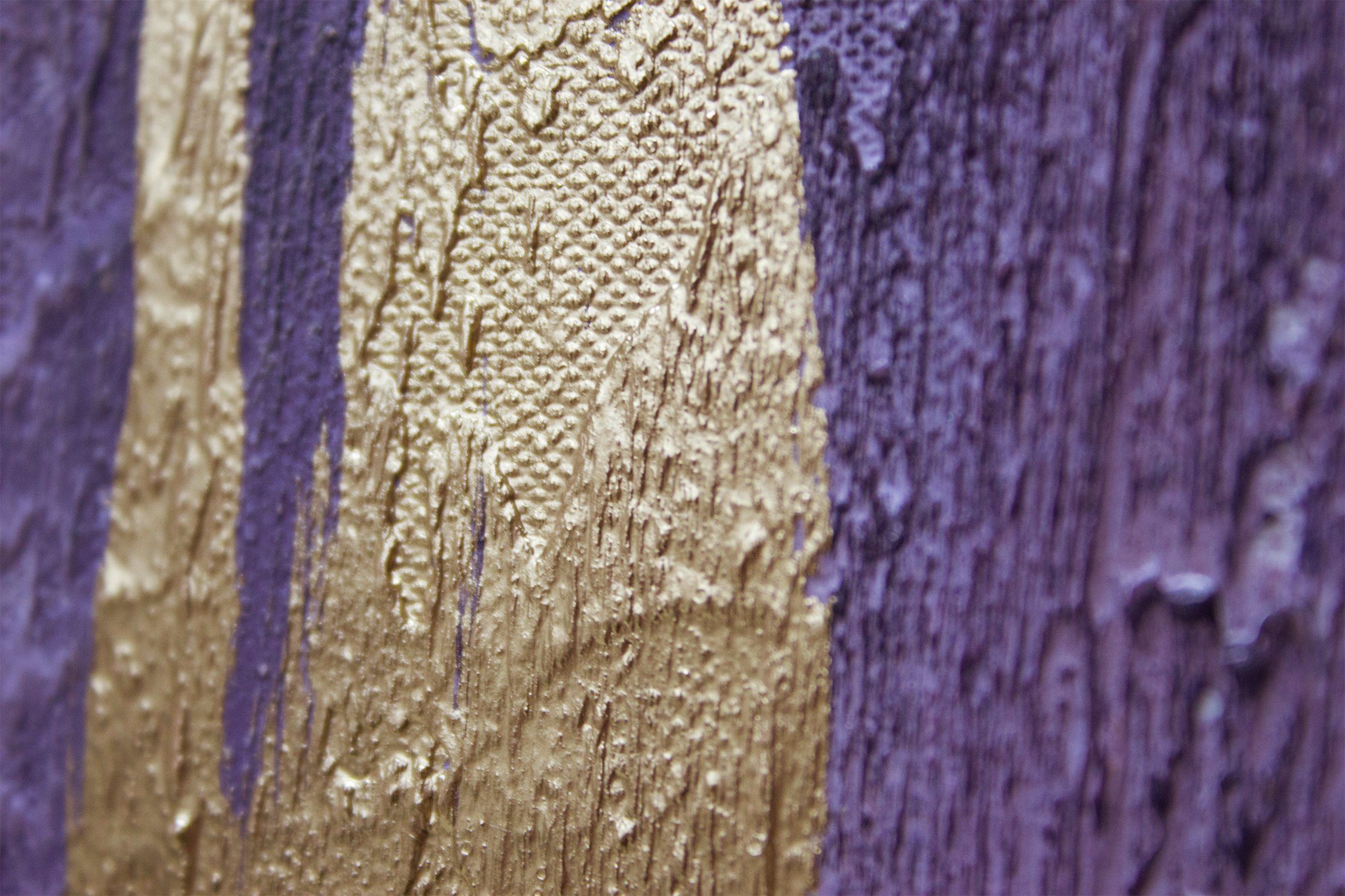 YS-Art Gemälde Sinfonie, Abstrakt, Leinwand Bild Handgemalt Abstrakt Lila Gold Weiß