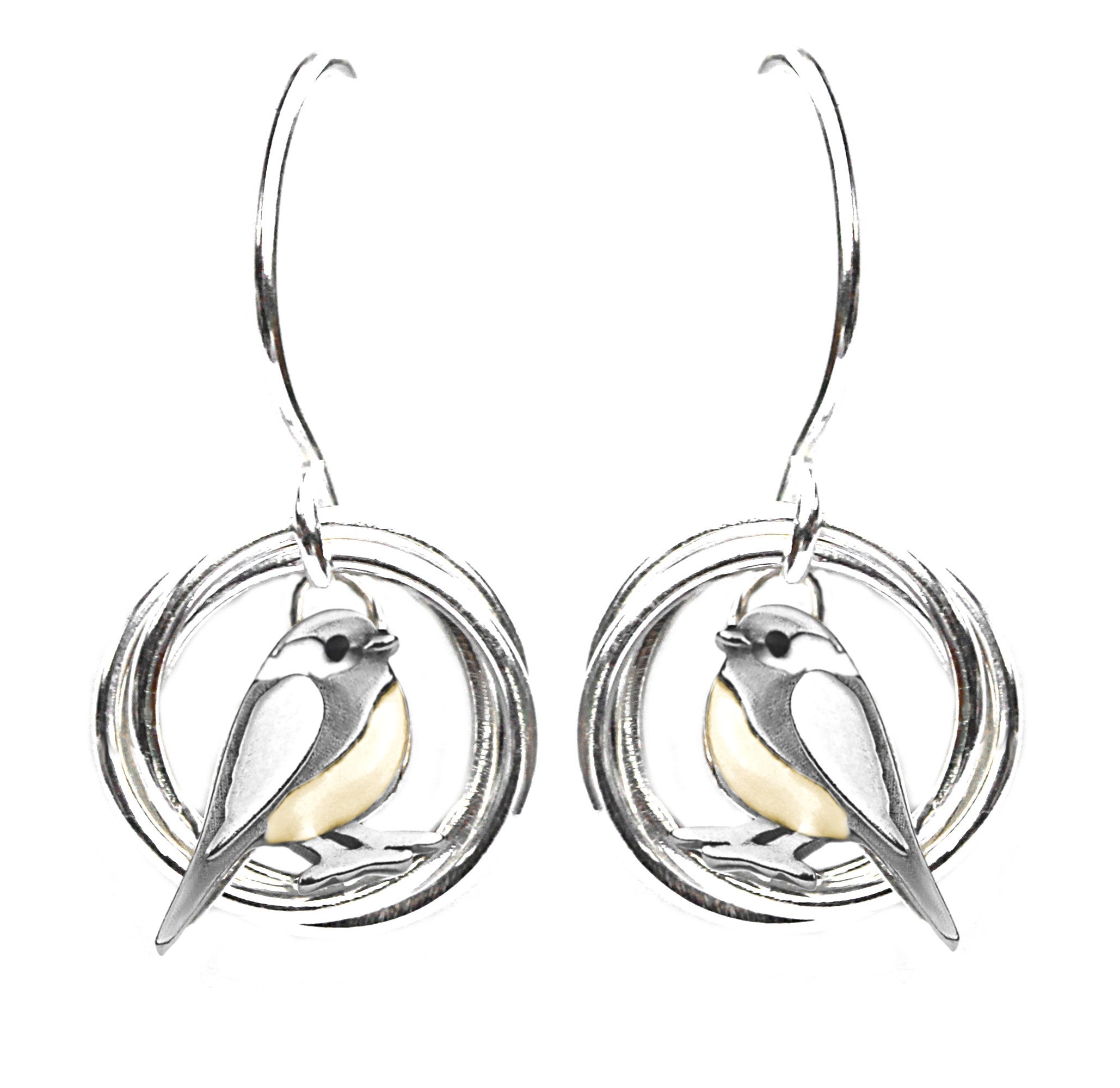 Villa Sorgenfrei Schmuckmanufaktur Paar Серьги Meisen Nest Серьги. 925 Sterling Silber & Emaille