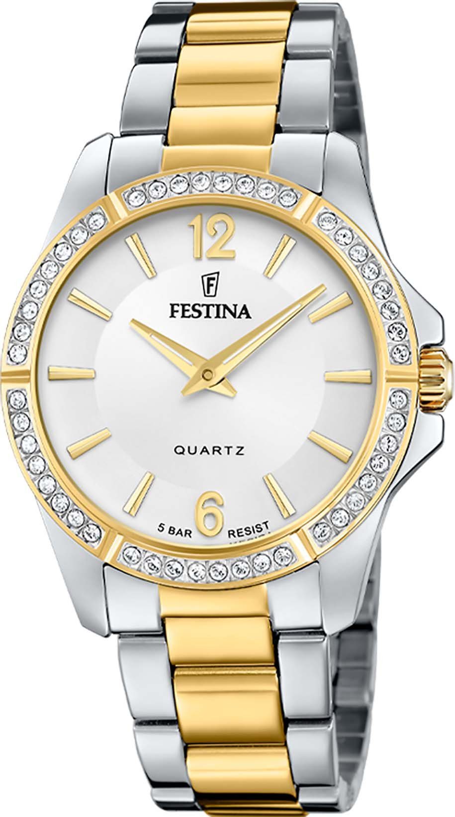Festina Quarzuhr Mademoiselle F20594/1, Armbanduhr, Damenuhr, Edelstahlarmb günstig online kaufen