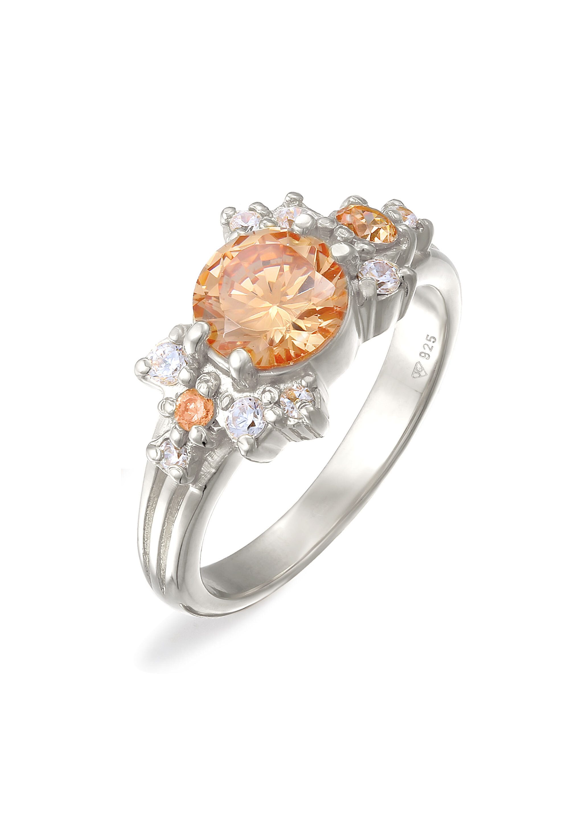 Elli Premium Fingerring Cocktail Statement Zirkonia 925 Silber