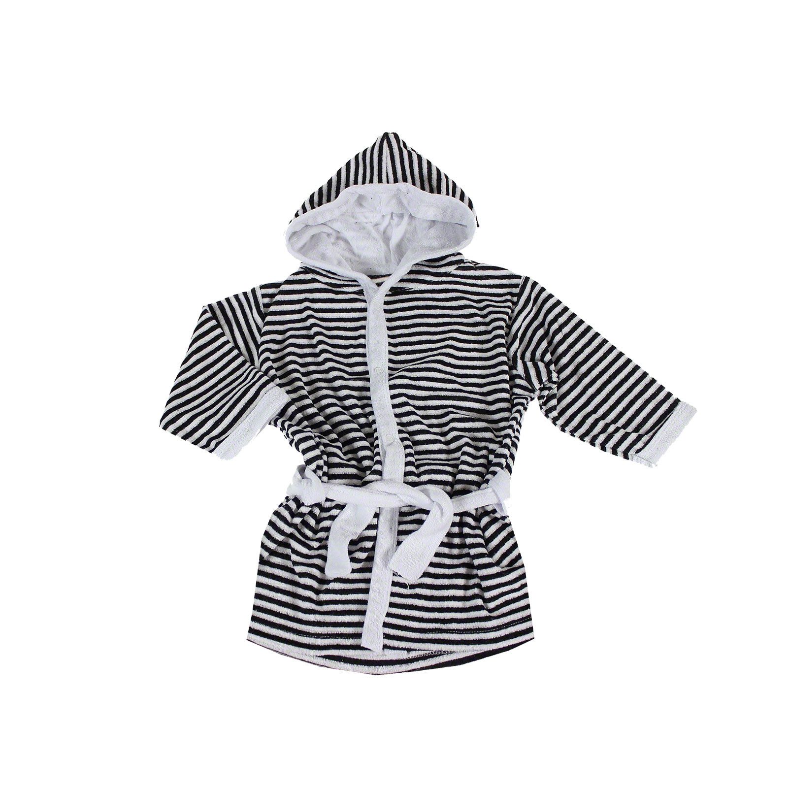 Casa Colori Kinderbademantel Baby Bademantel Frottier kuschelig warm gestreift Kapuze und Gürtel, Baumwoll Mischgewebe