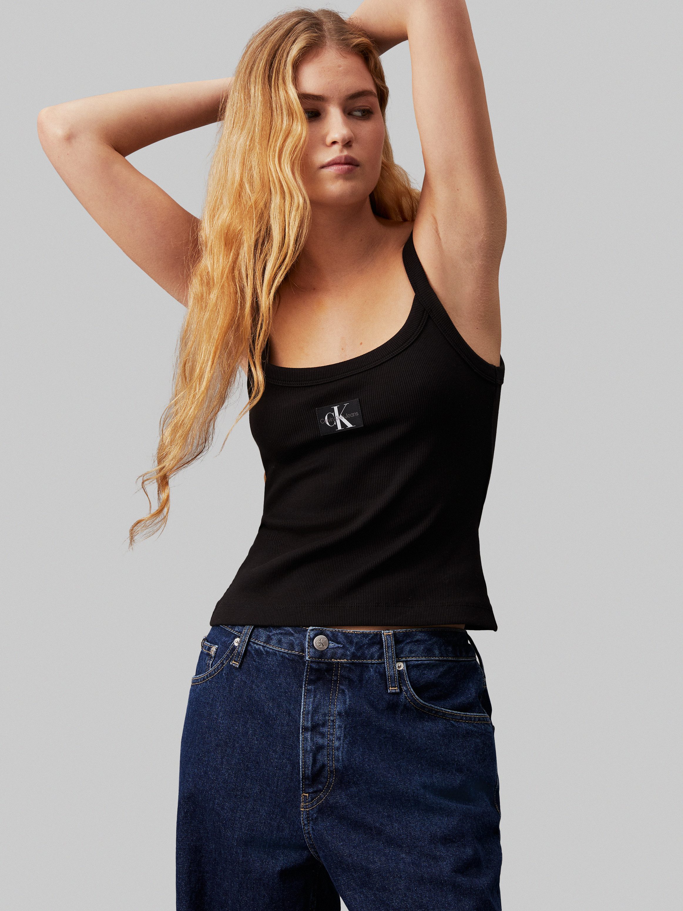 Calvin Klein Jeans Spaghettitop WOVEN LABEL günstig online kaufen