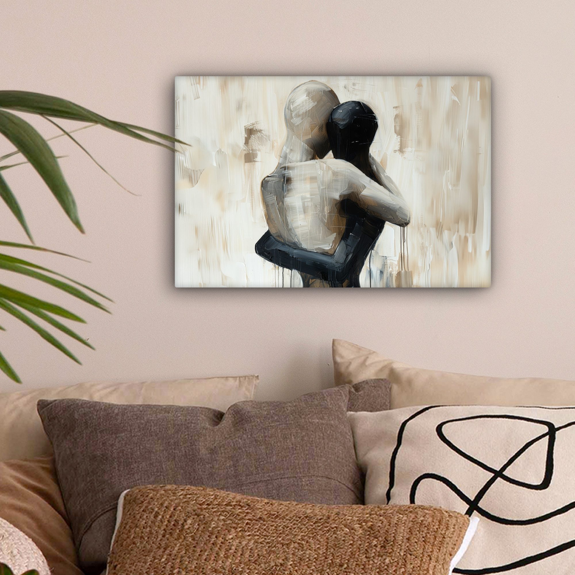 OneMillionCanvasses® Leinwandbild Abstrakt - Liebe - Schwarz und weiß - Mod günstig online kaufen