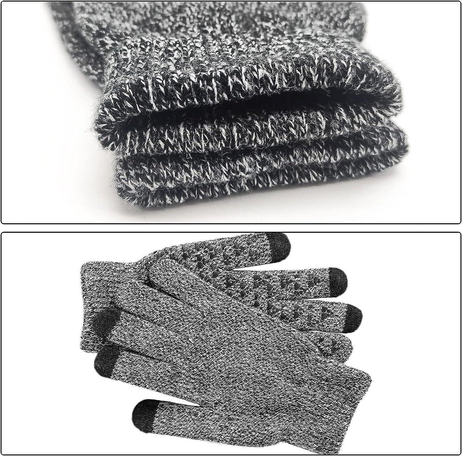 autolock Fleecehandschuhe Warme Touchscreen-Thermo-Handschuhe Winterhandschuhe, grau