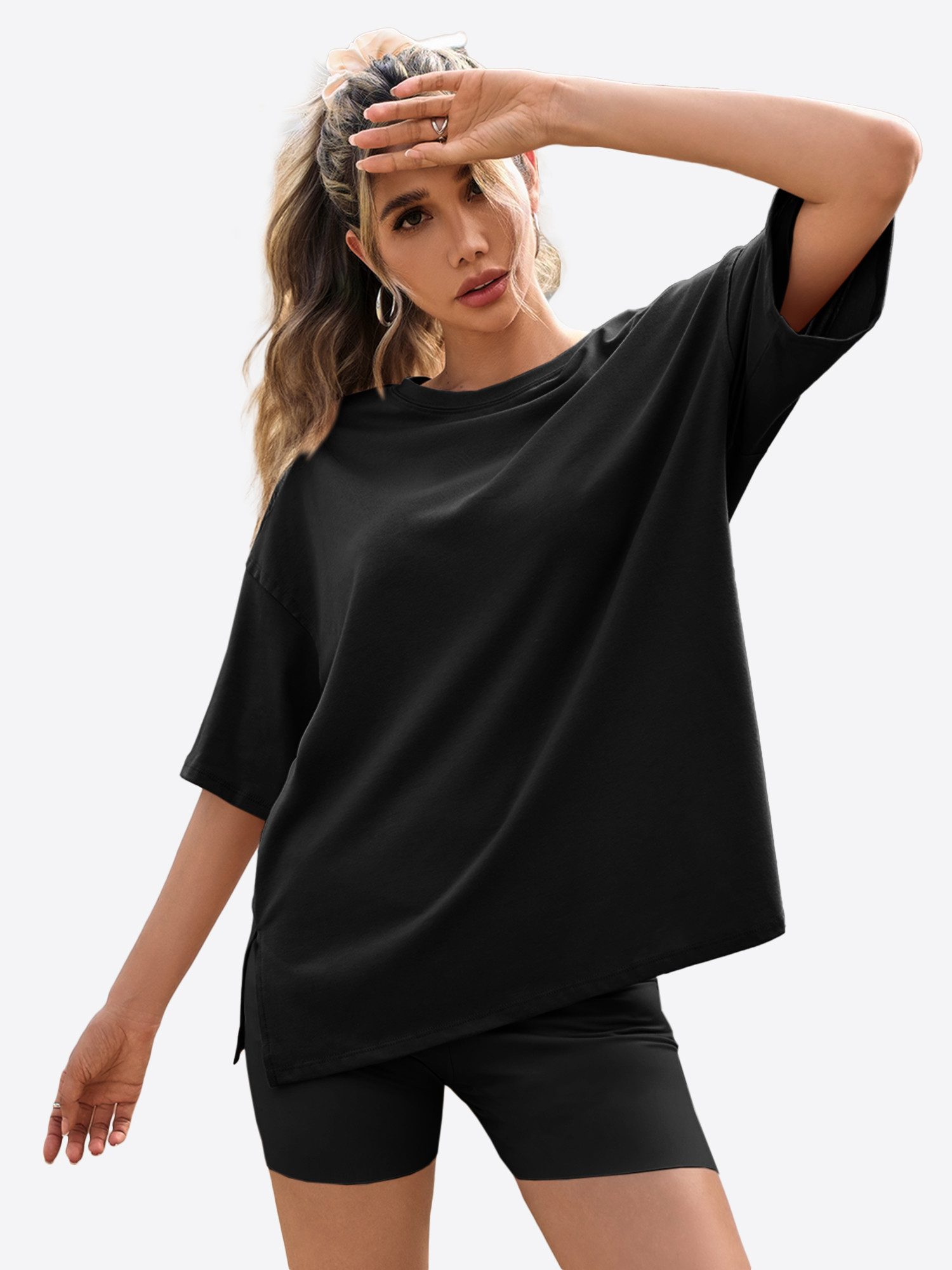 Imily Bela T-Shirt Damen Oversize Lässiges Kurzarmshirt (Packung, 1-tlg., 1 günstig online kaufen