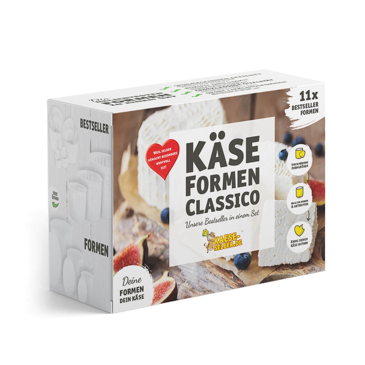 KAESE-SELBER.DE Käseform Käseformen Set Classico, Käseformen Set Classico, (11-St)