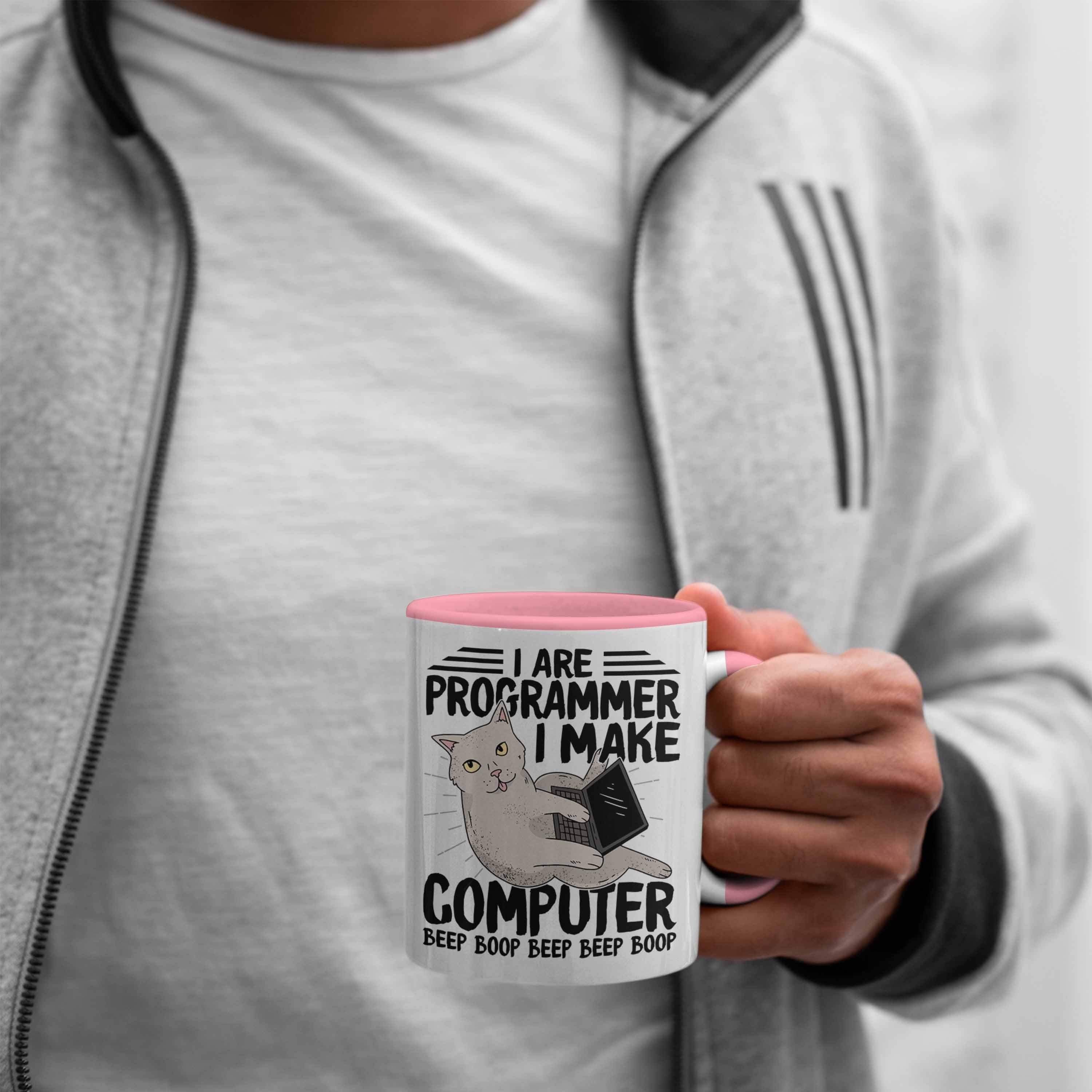 Tasse Geschenk Rosa Programmierer Softwareentwickler Trendation für Nerds Gesch Coder Tasse