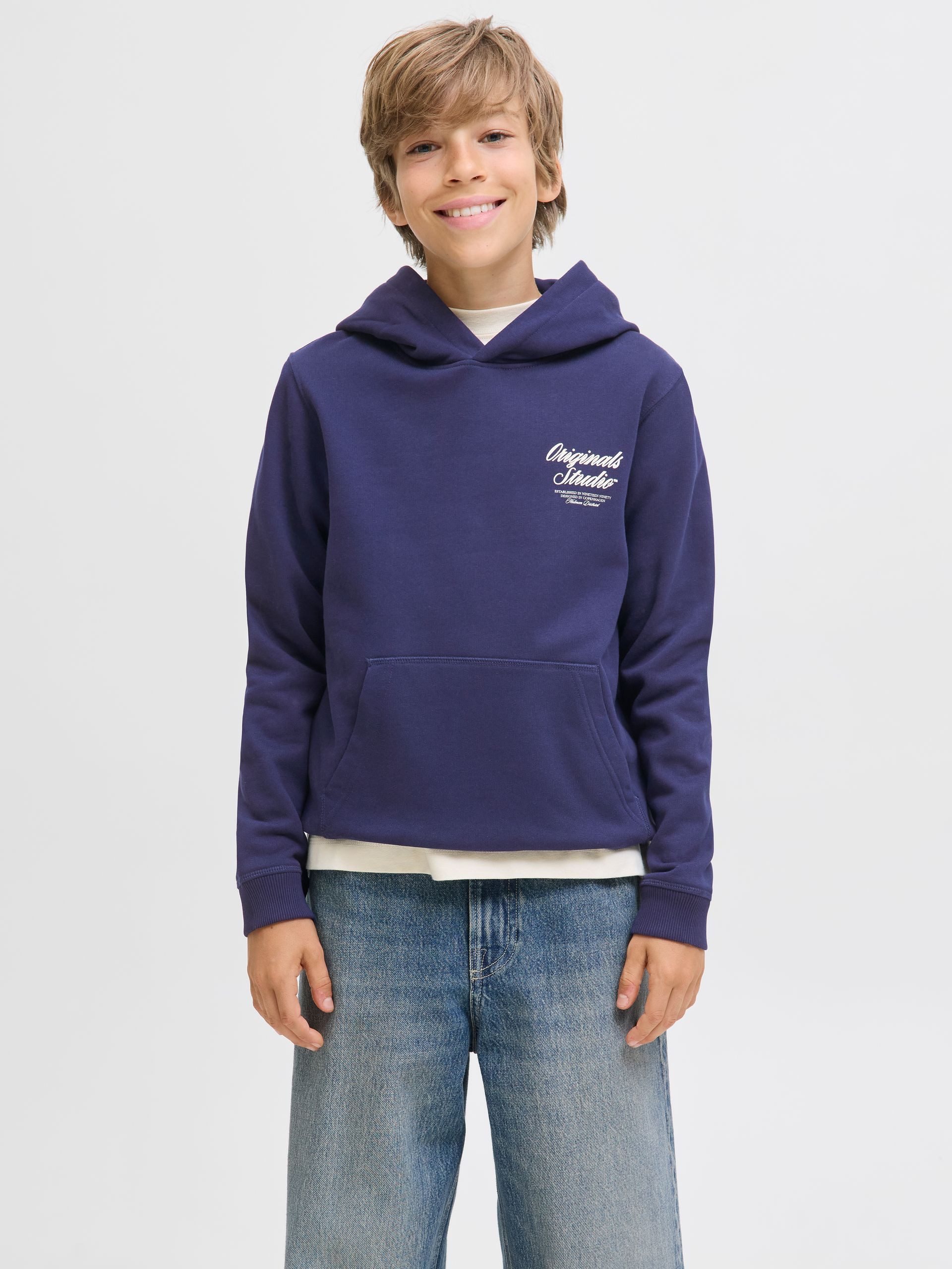 Jack & Jones Junior Sweatshirt JORNORREBRO TYPO BACK SWEAT HOOD SN JNR – Bild 2 von 5