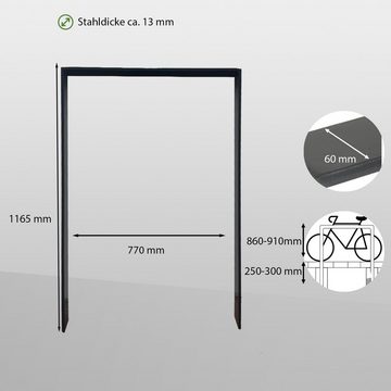TRUTZHOLM Fahrradständer 5x Fahrradanlehnbügel 116,5 x 77 cm zum einbetonieren Flachstahl Fahrr