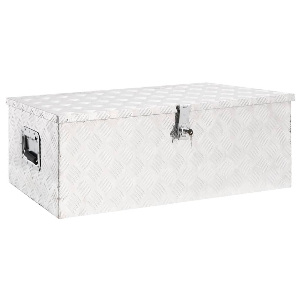 vidaXL Werkzeugbox Aufbewahrungsbox Silbern 90x47x33,5 cm Aluminium (1 St)