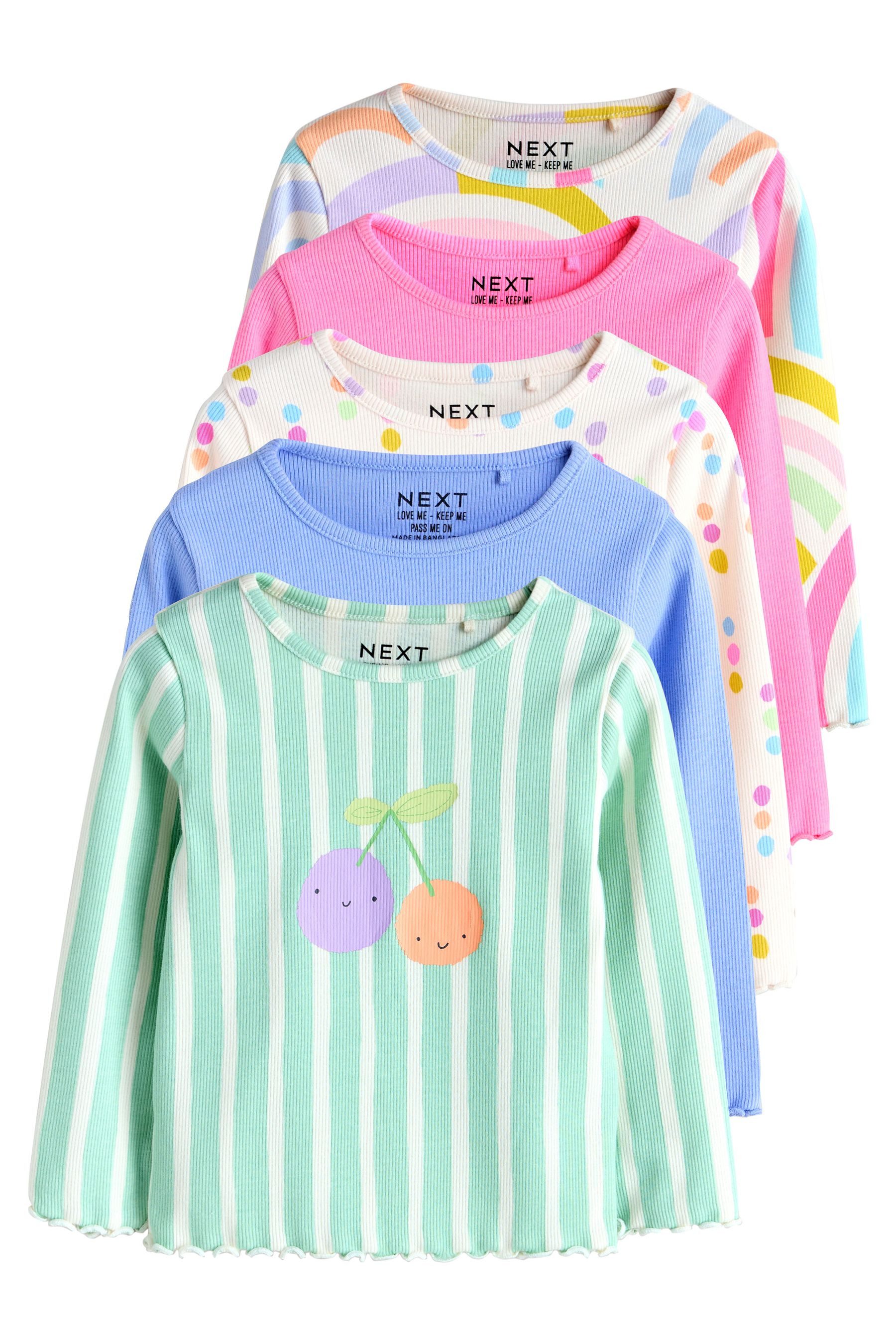 Next Langarmshirt 5er-Pack gerippte Langarmoberteile (5-tlg)