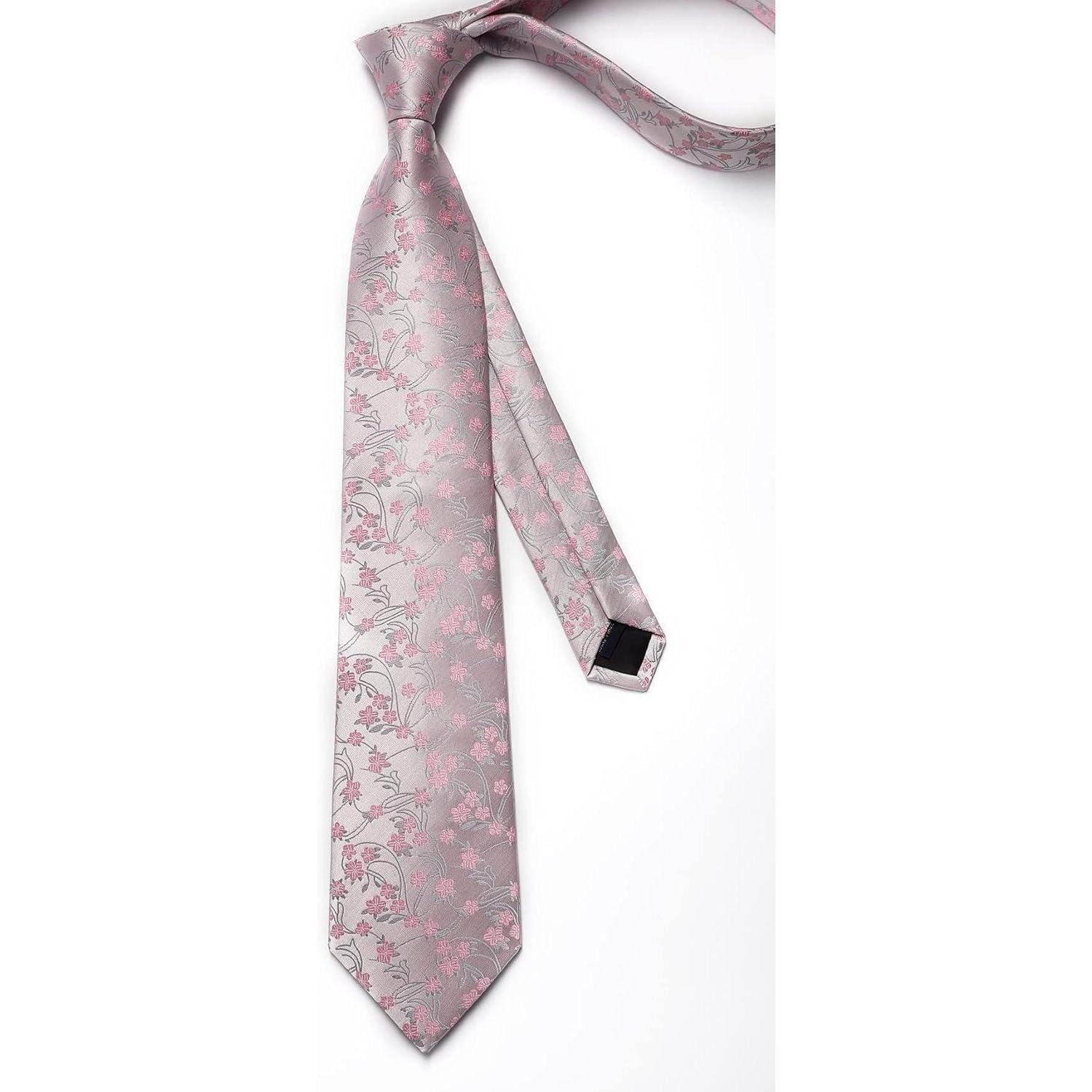 LuxusKollektion Krawatte Krawatte Herren Paisley Hochzeit Set Hell-Pink Einheitsgröße – Bild 4 von 5