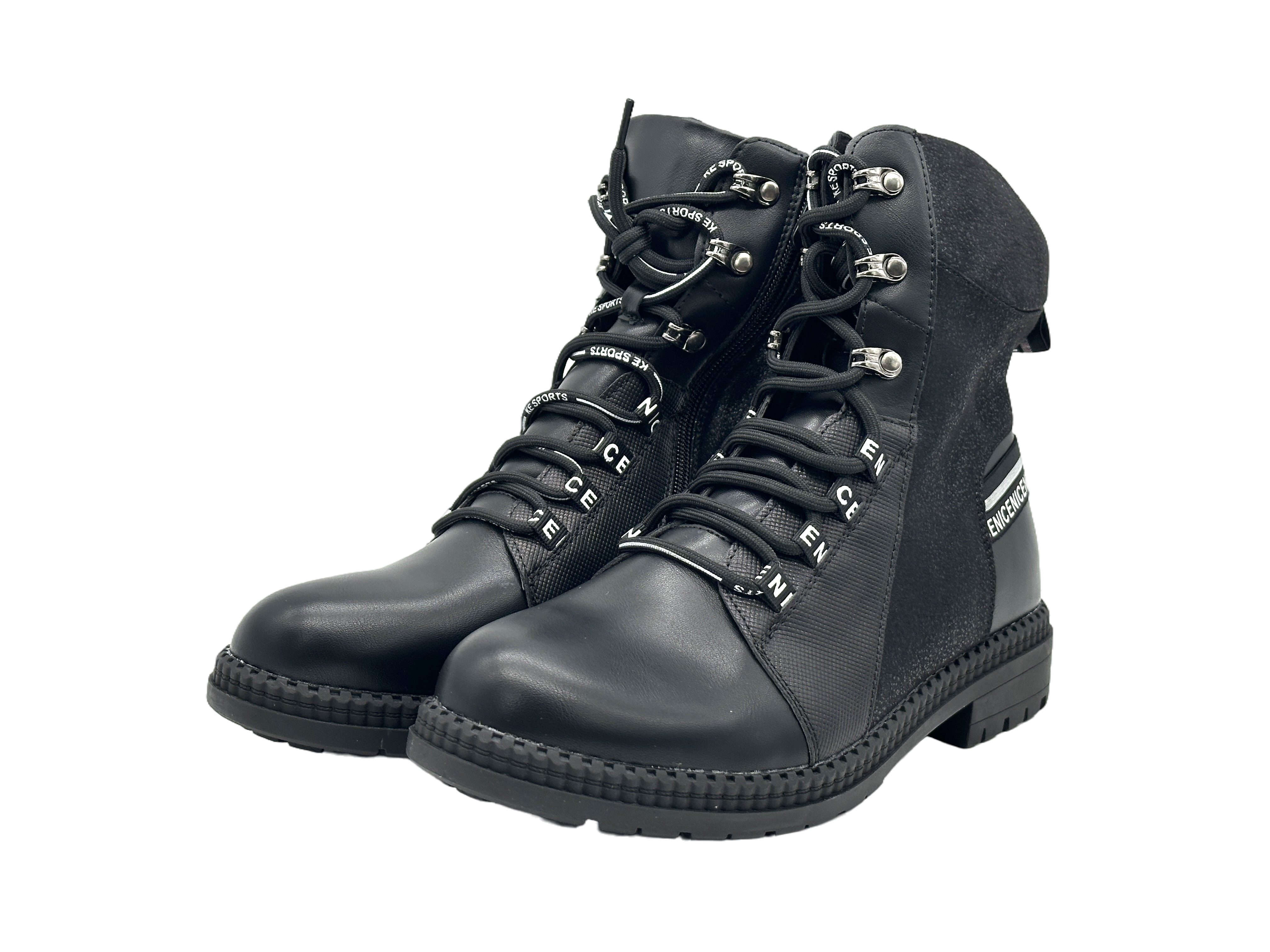 Nowaland Damen Stiefeletten mit Kunstfellfutter Winterstiefelette Warm gefütterte Stiefeletten mit Reißverschluss