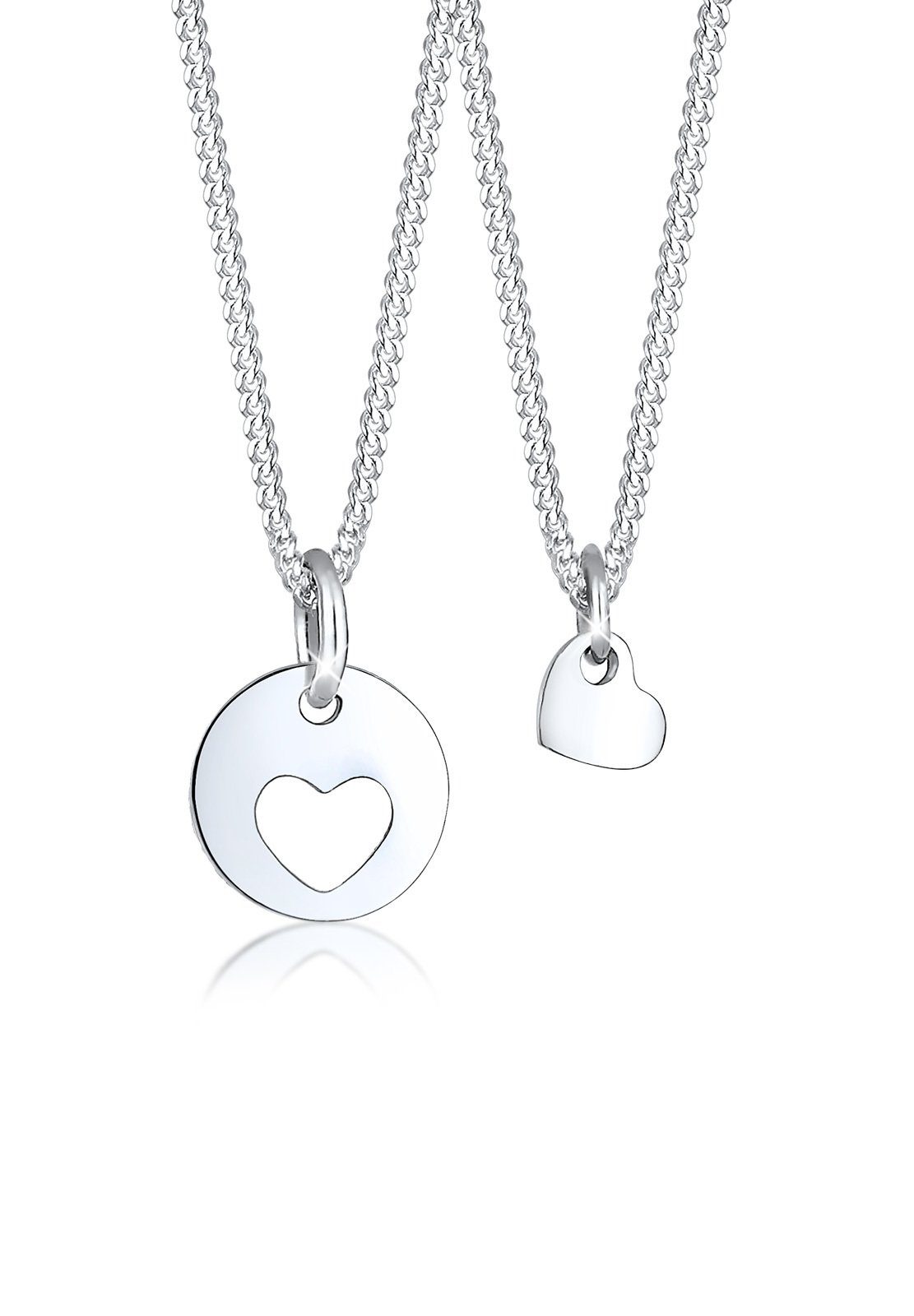 Elli Schmuckset Herz Mutter Kind Cut Out Münze 925 Silber, Herz