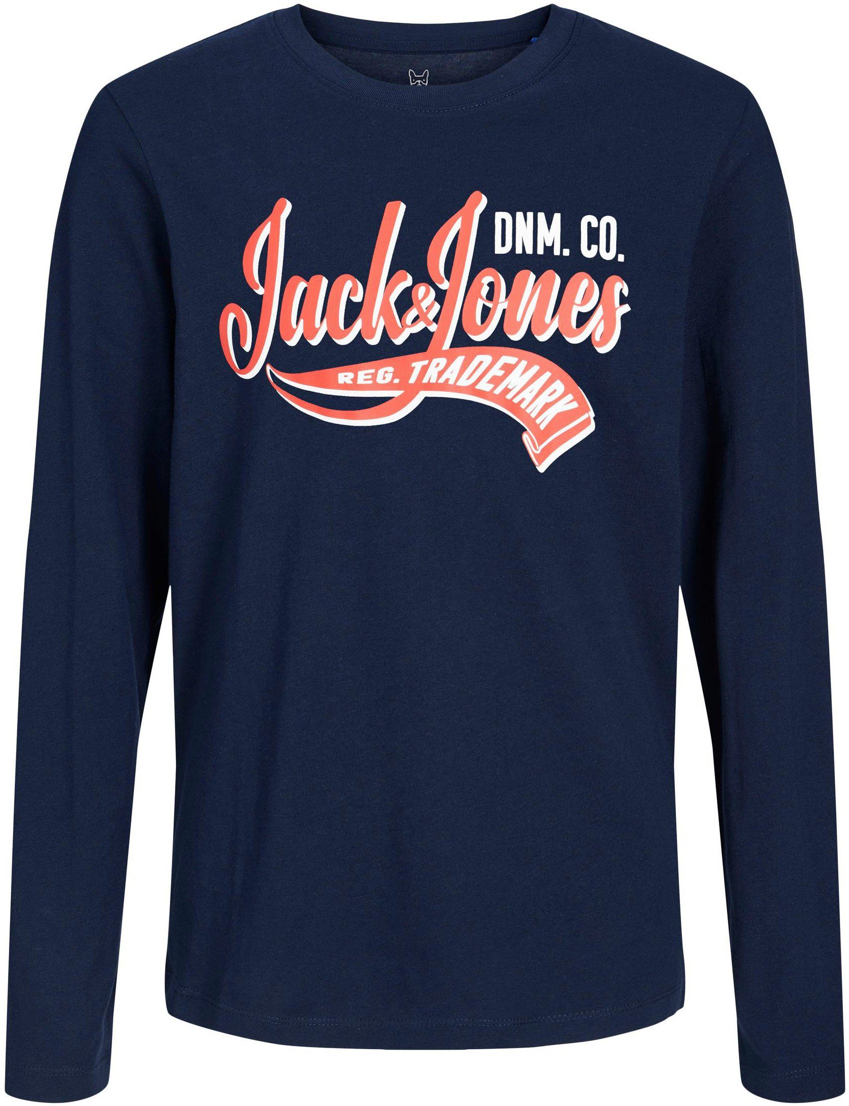 ONECK Junior & Blazer COL LS 2 Jack Jones Langarmshirt JNR Navy NOOS AW23 TEE JJELOGO