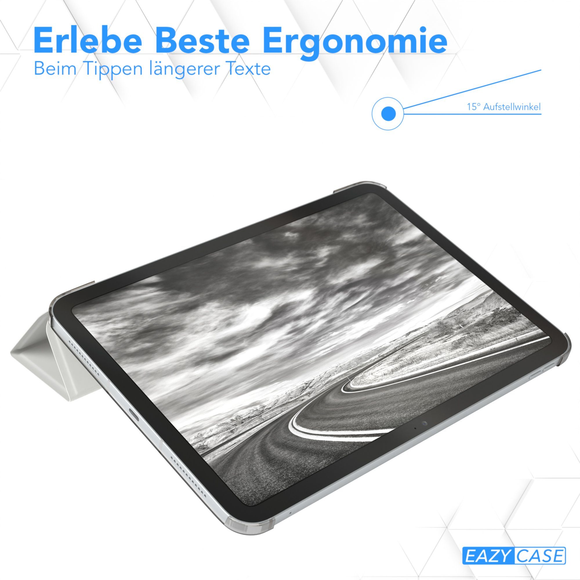 EAZY CASE Tablet-Hülle Smartcase für Apple iPad 2025 (11. Gen) 11 Zoll, Tablet Case Bookcover Smart Flipcase Schutztasche magnetisch Hellgrau – Bild 5 von 5