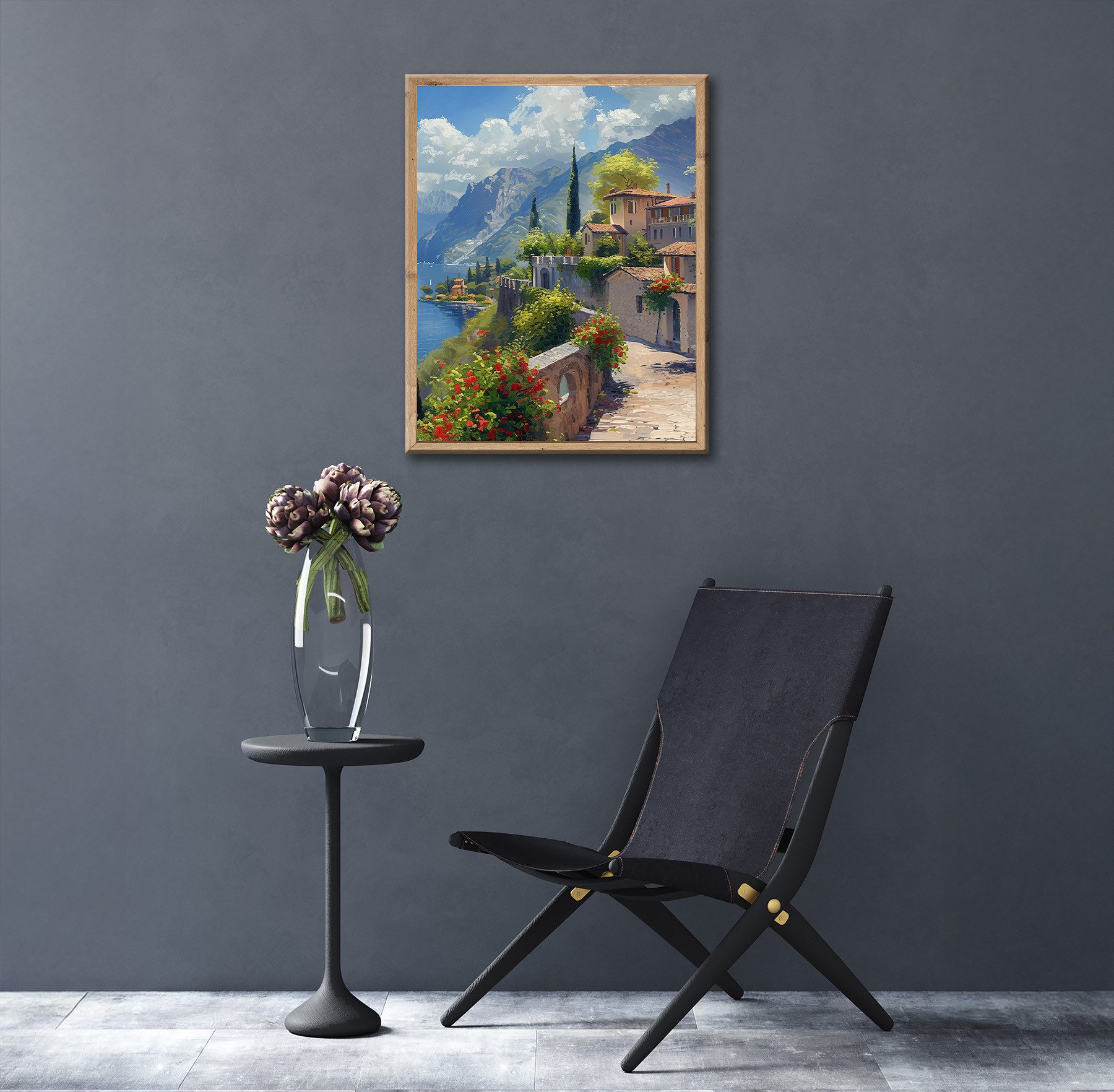 Bönninghoff Bild mit Rahmen Wandbild gerahmt LAKE GARDA 40x50 cm – Natur Wandbild beruhigend, Berge & Alpenbilder, Italien, See, mit dekorativem Rahmen – Bild 5 von 5