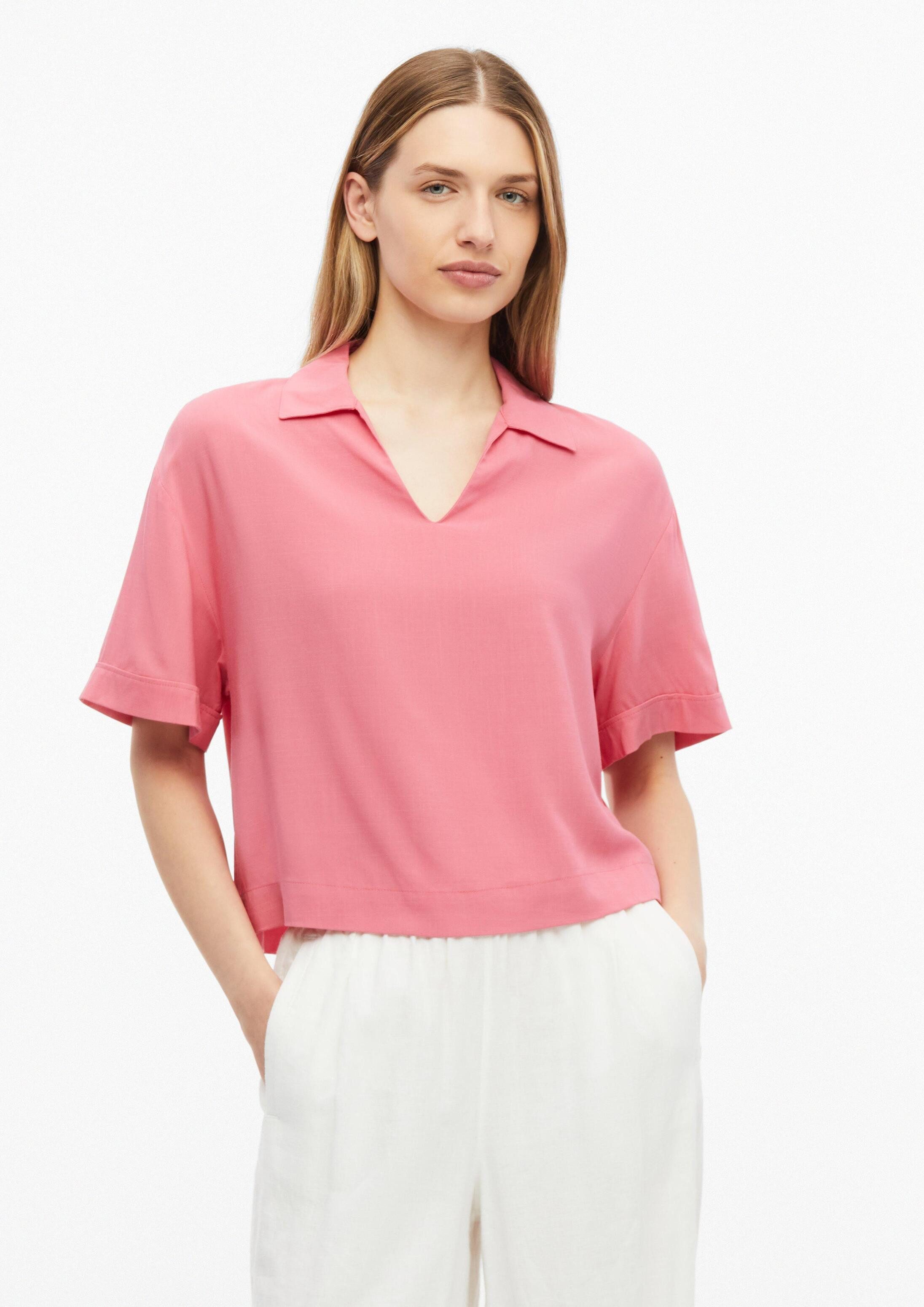 s.Oliver Kurzarmbluse Bluse Viskosebluse im Boxy Fit